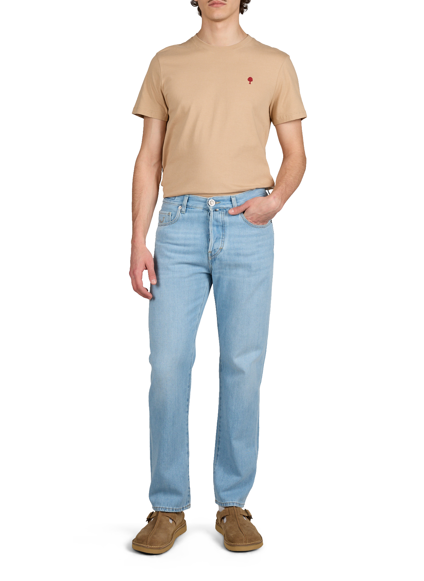 Jean droit en coton JACOB COHEN Bleu