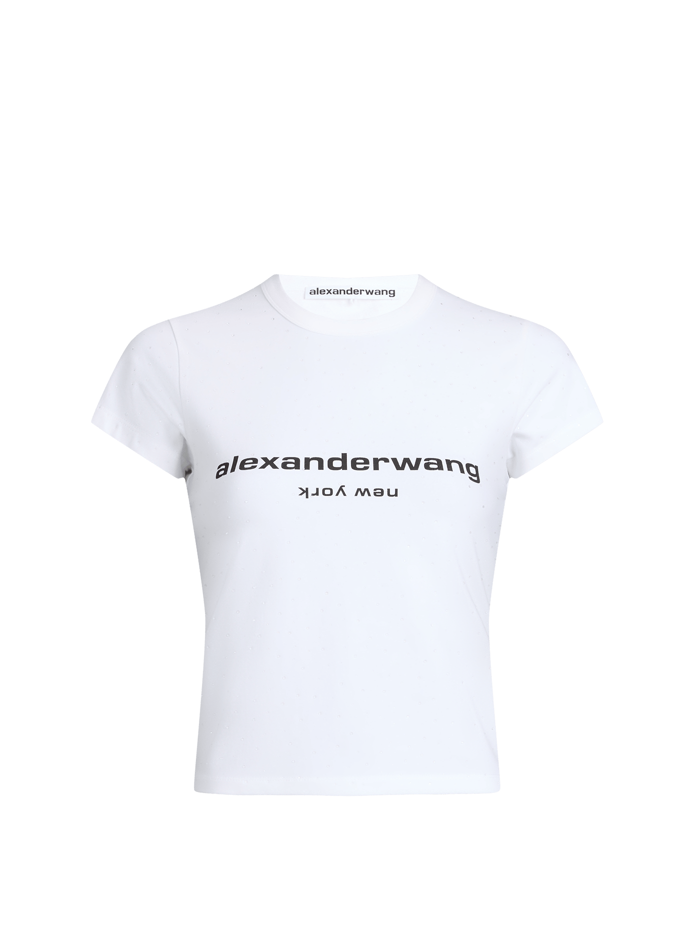 T-shirt à strass en coton mélangé ALEXANDER WANG Blanc