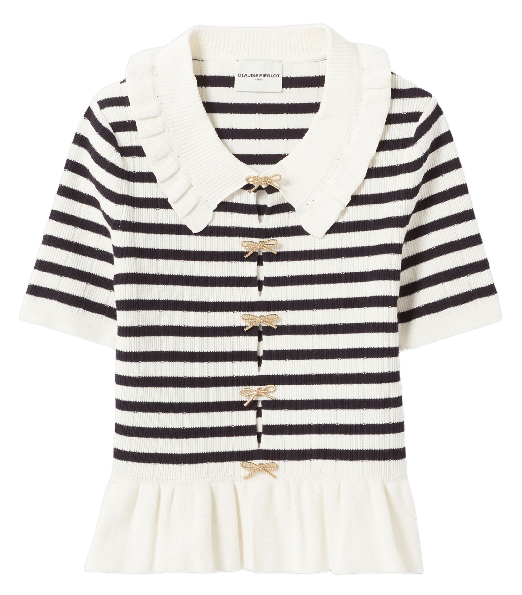 Pull droit col classique rayé CLAUDIE PIERLOT Multicolore