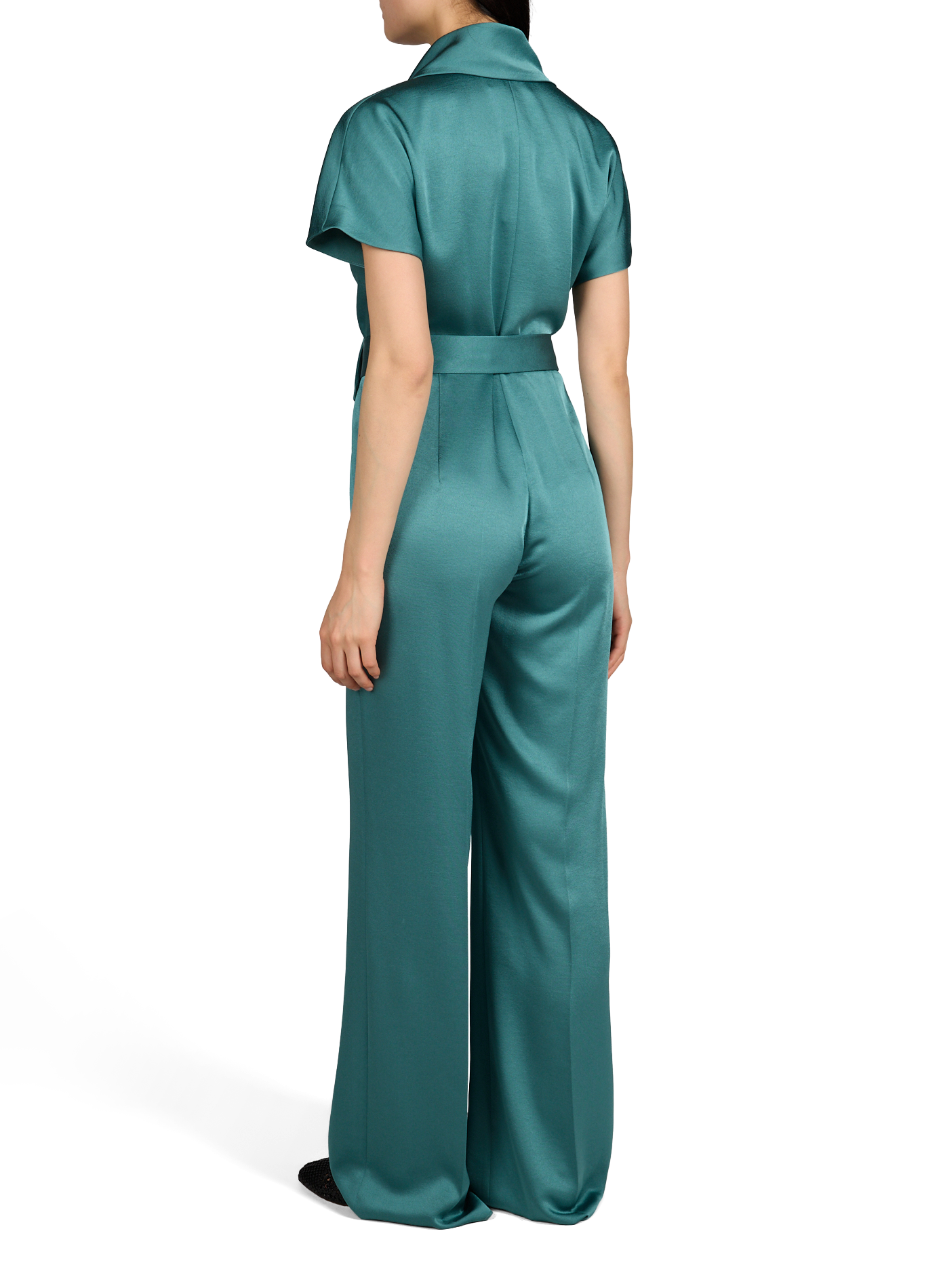 Combinaison droite satinée ADOLFO DOMINGUEZ Vert