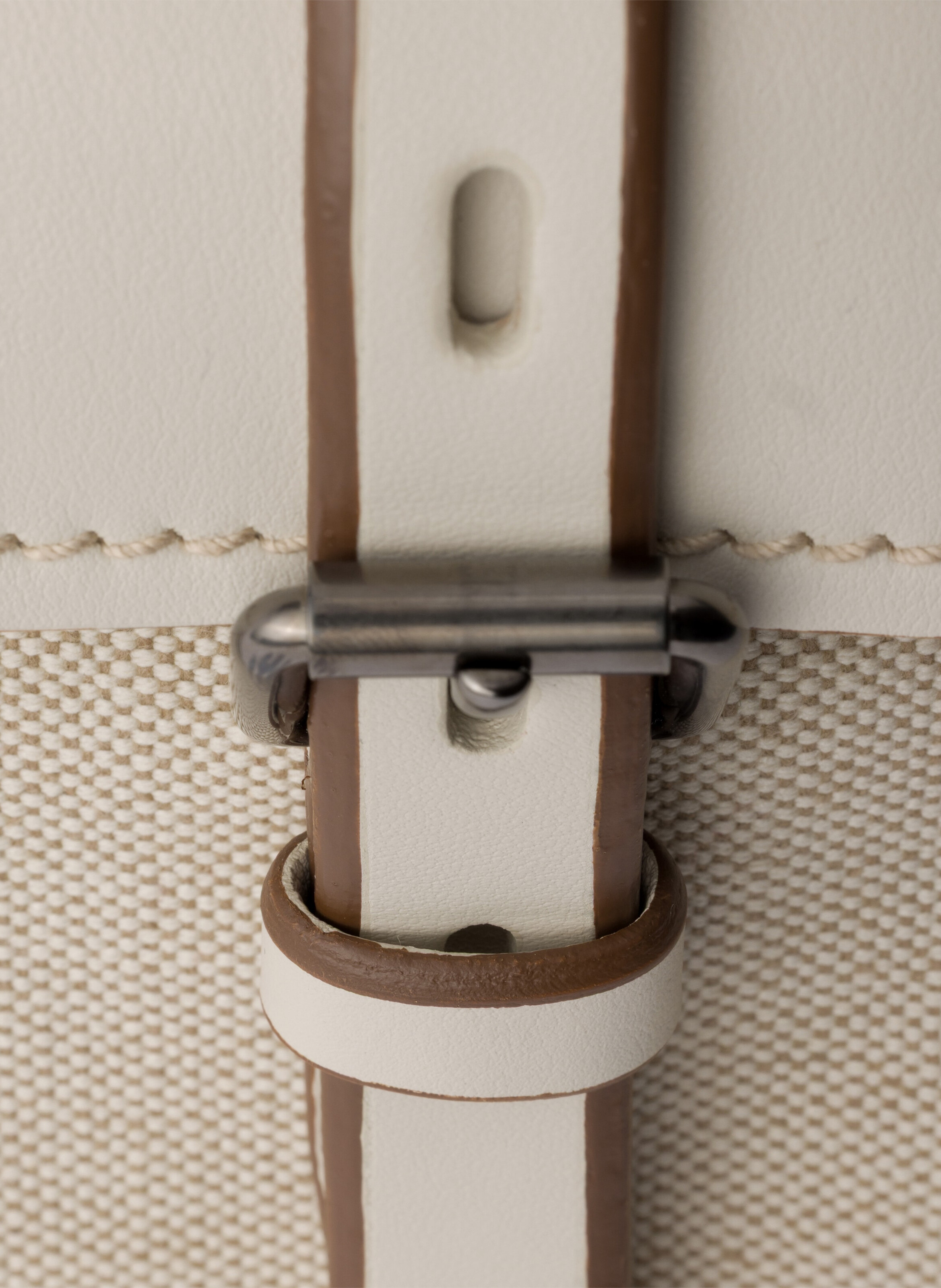 Cabas prada route en toile et cuir PRADA Beige