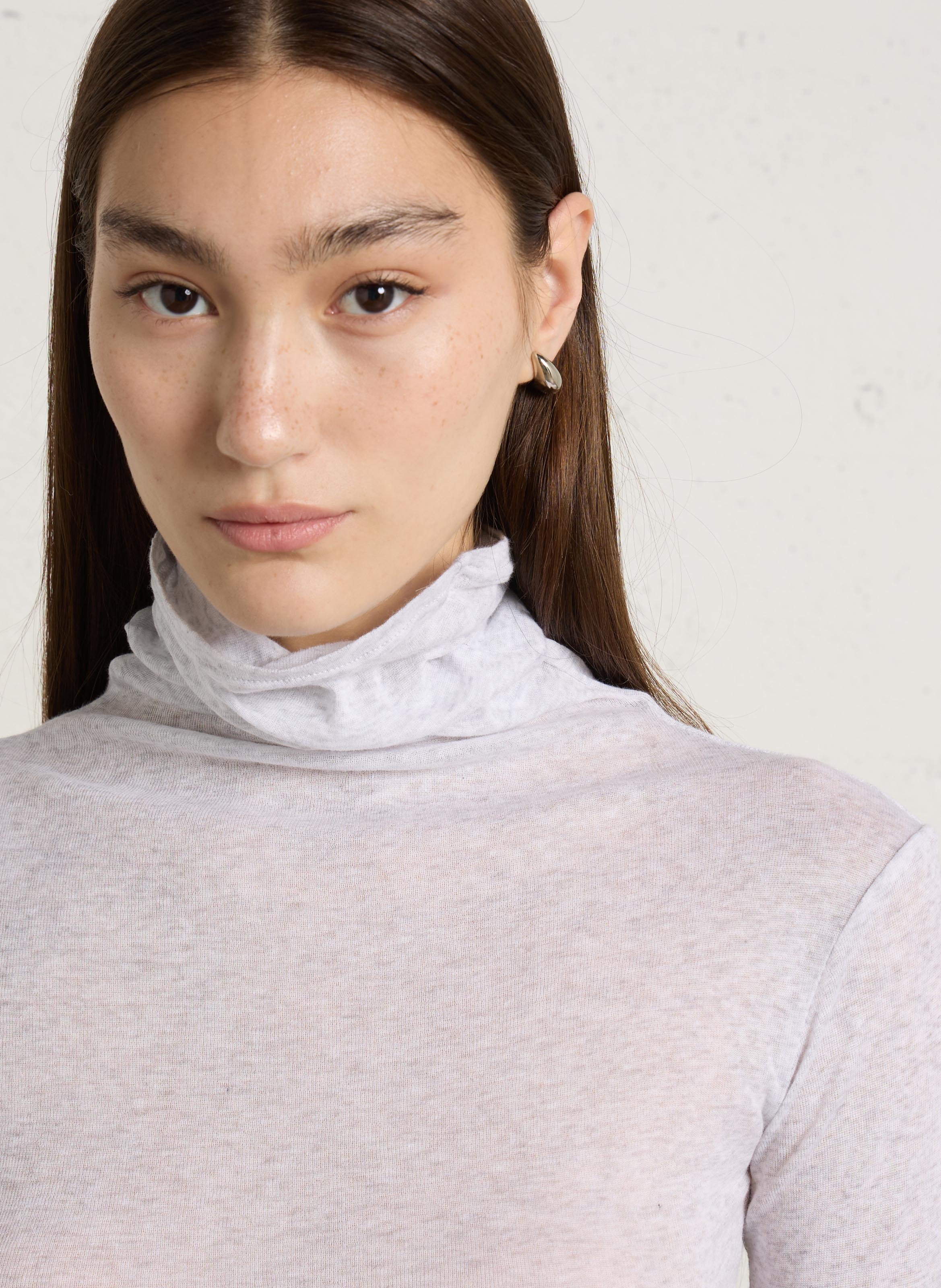 Sous-pull ajusté en jersey de coton massachusetts AMERICAN VINTAGE Gris