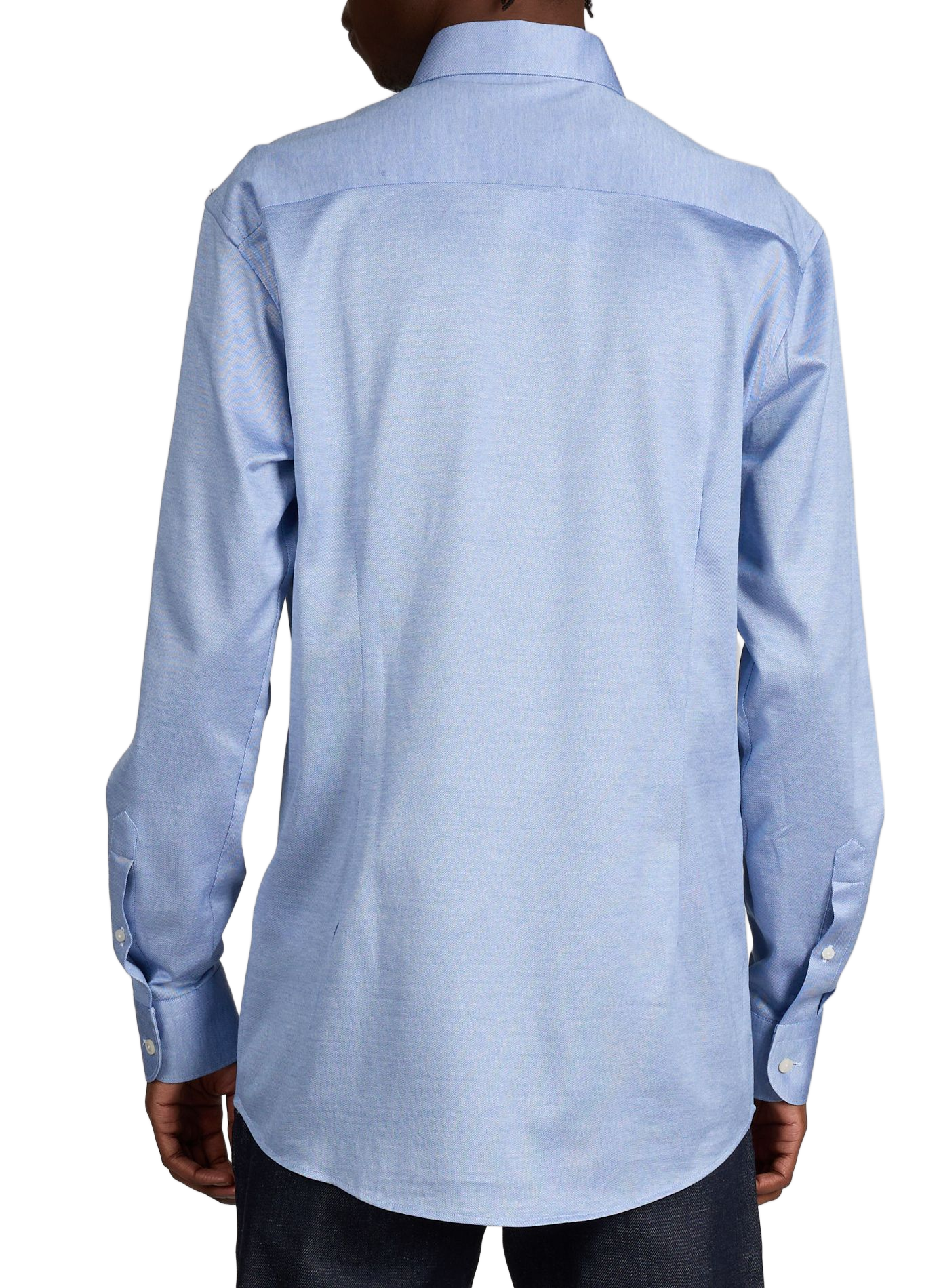 Chemise droite jacquard en coton ETON Bleu