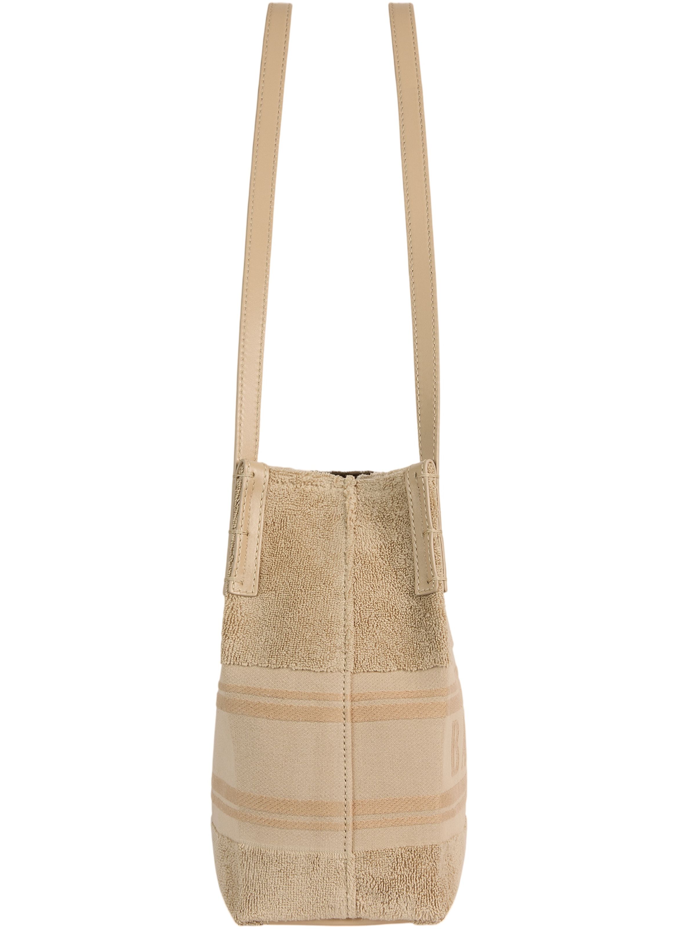 Sac cabas release small en coton bouclette BALMAIN Beige