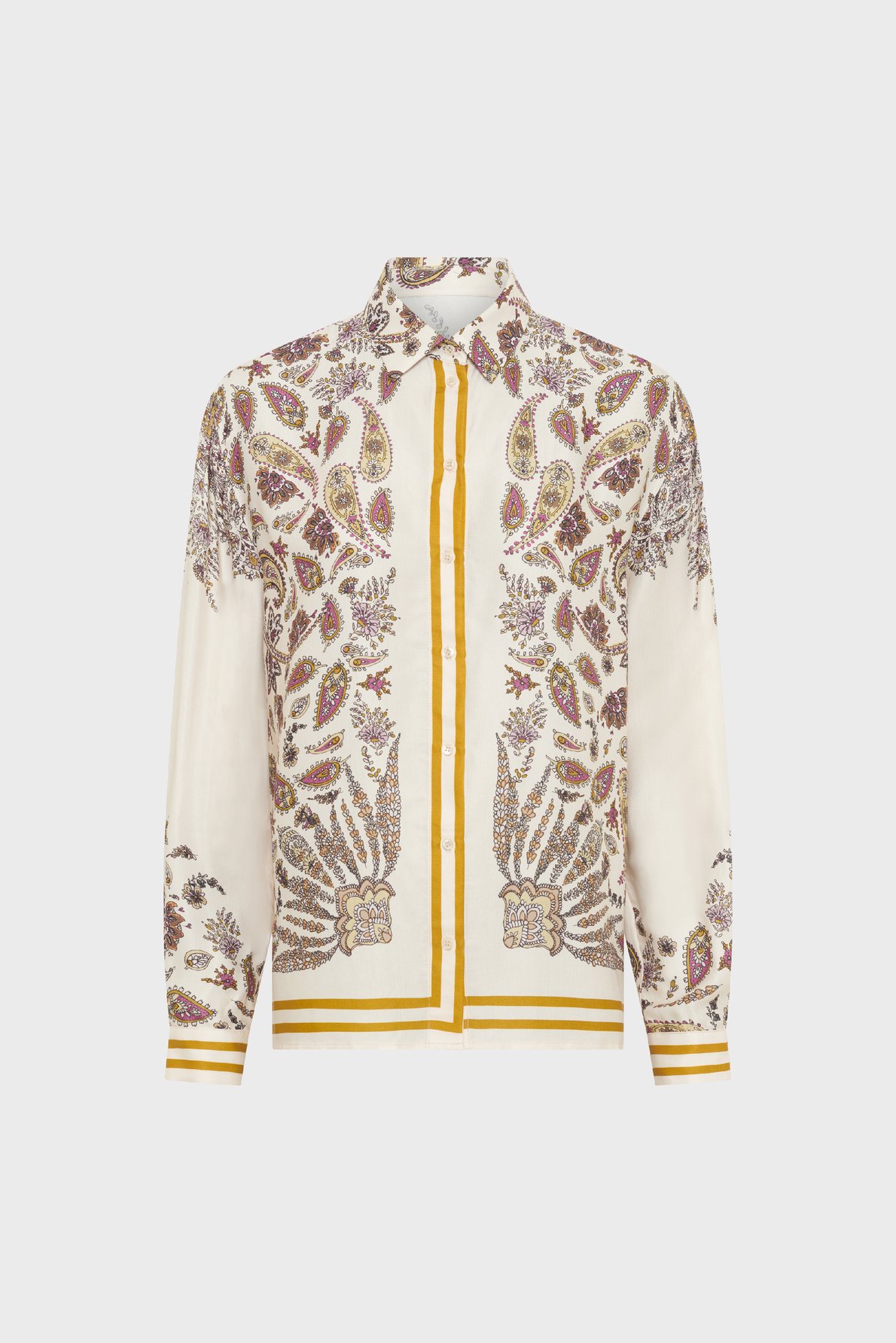 Chemise imprimé foulard - canna Jaune