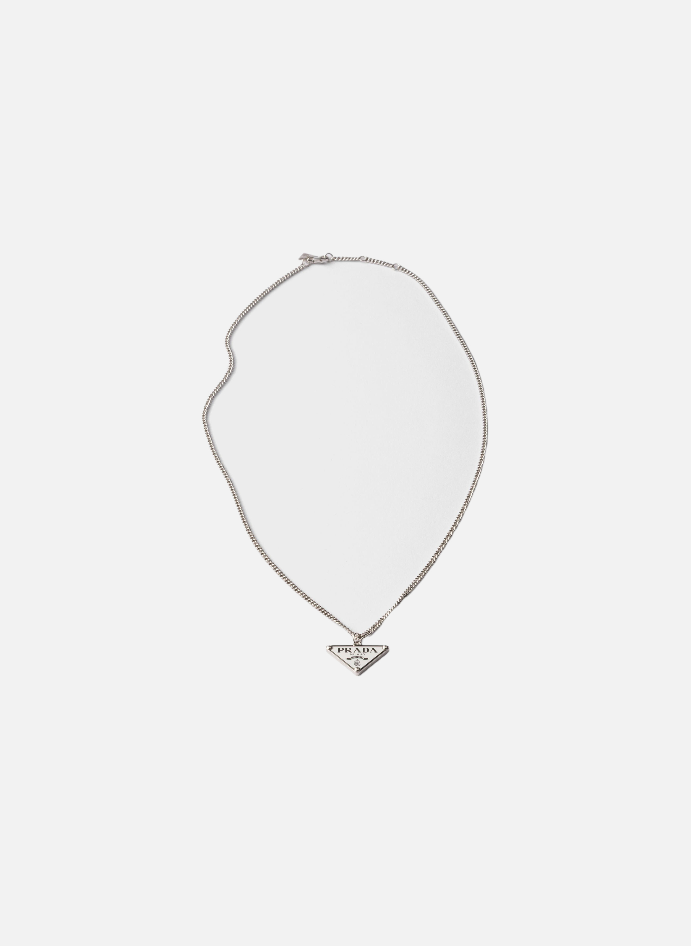 Collier en métal émaillé PRADA Argent