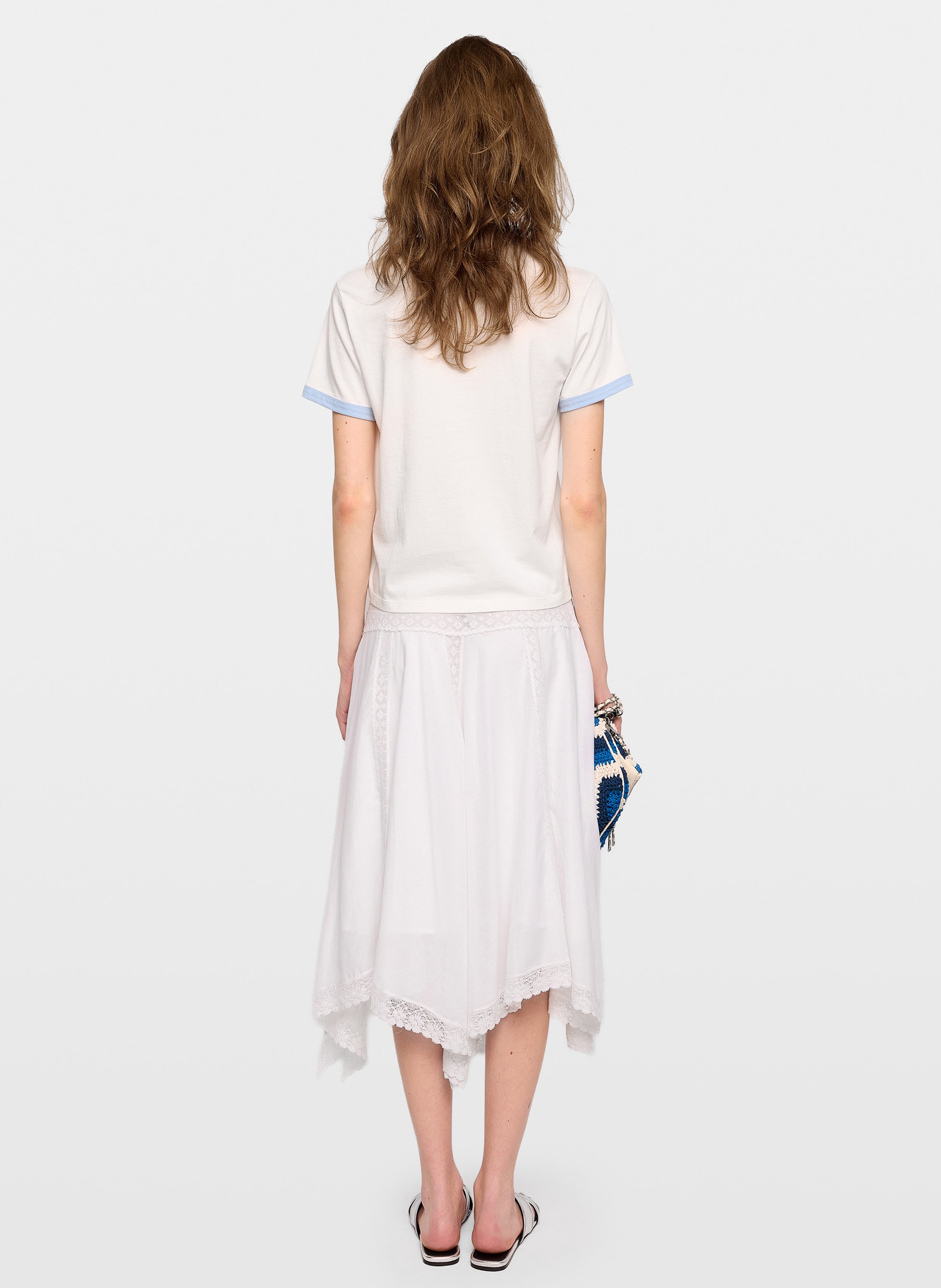 Jupe midi asymétrique jetro ZADIG&VOLTAIRE Blanc