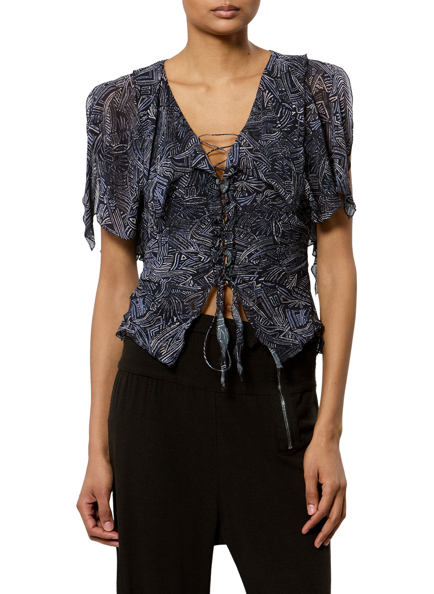 Anliegende Seidenbluse Thanais ISABEL MARANT Blau
