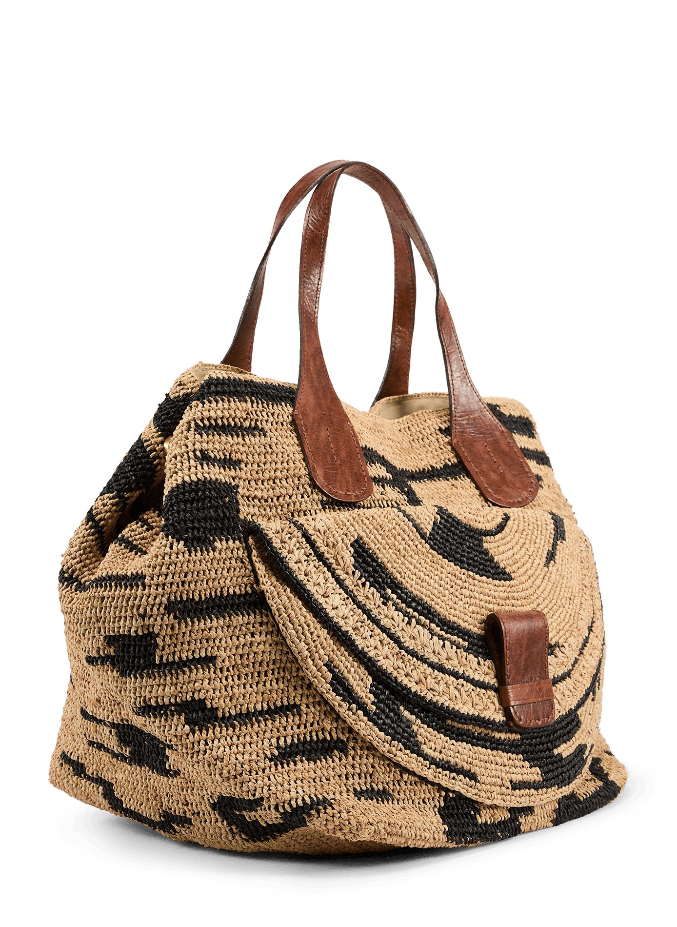 Laza II raffia and cotton bag IBELIV Multicolour