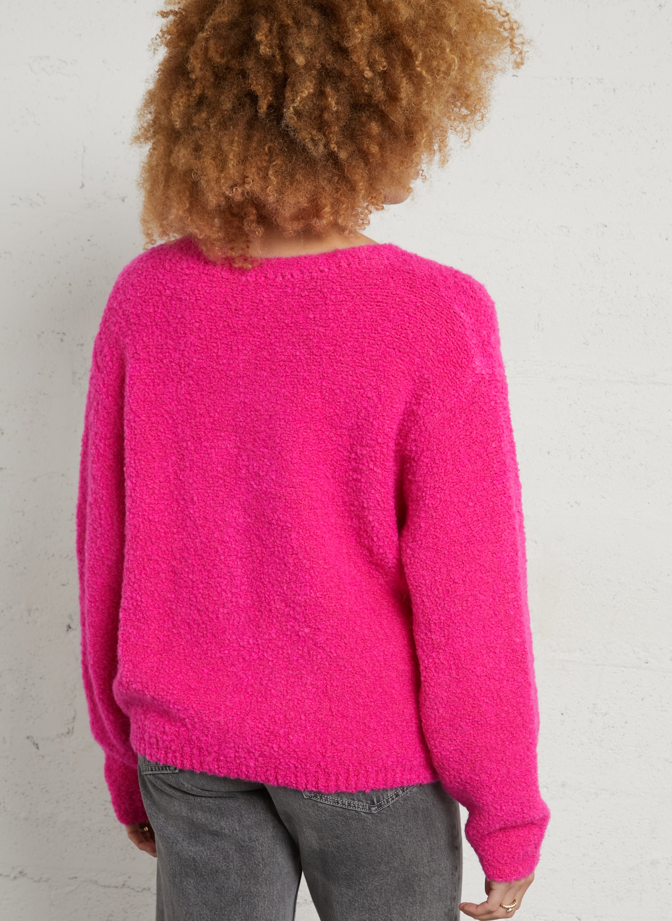 Cardigan oversize en laine mélangée zolly AMERICAN VINTAGE Rose