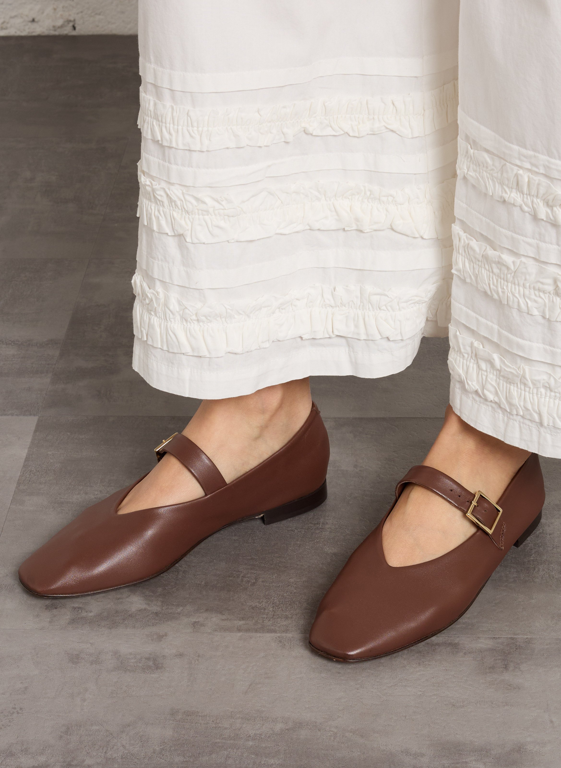 Ballerines en cuir ouna BOBBIES Marron