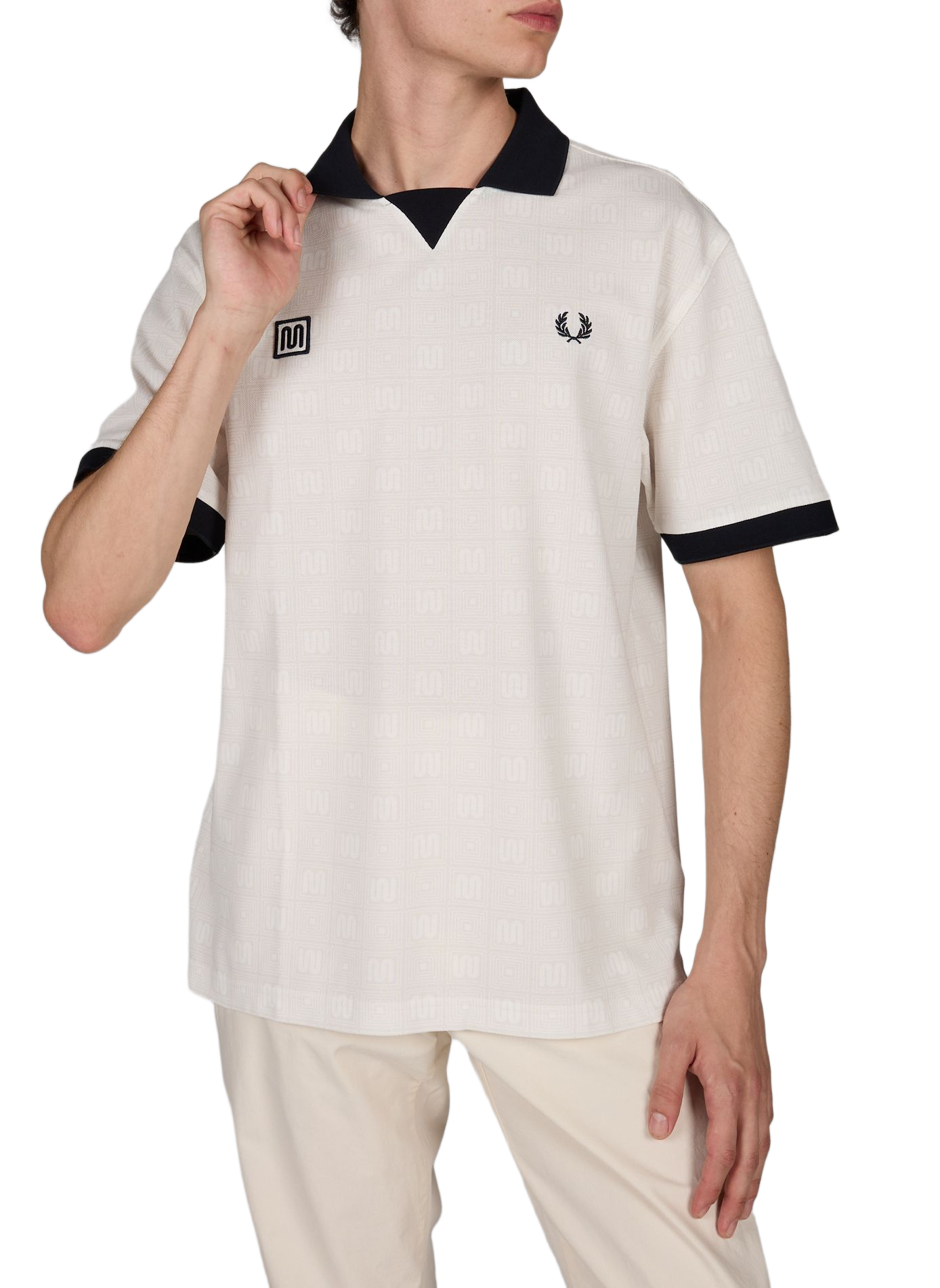 Piqué Cotton Polo with Printed Logo FRED PERRY Beige