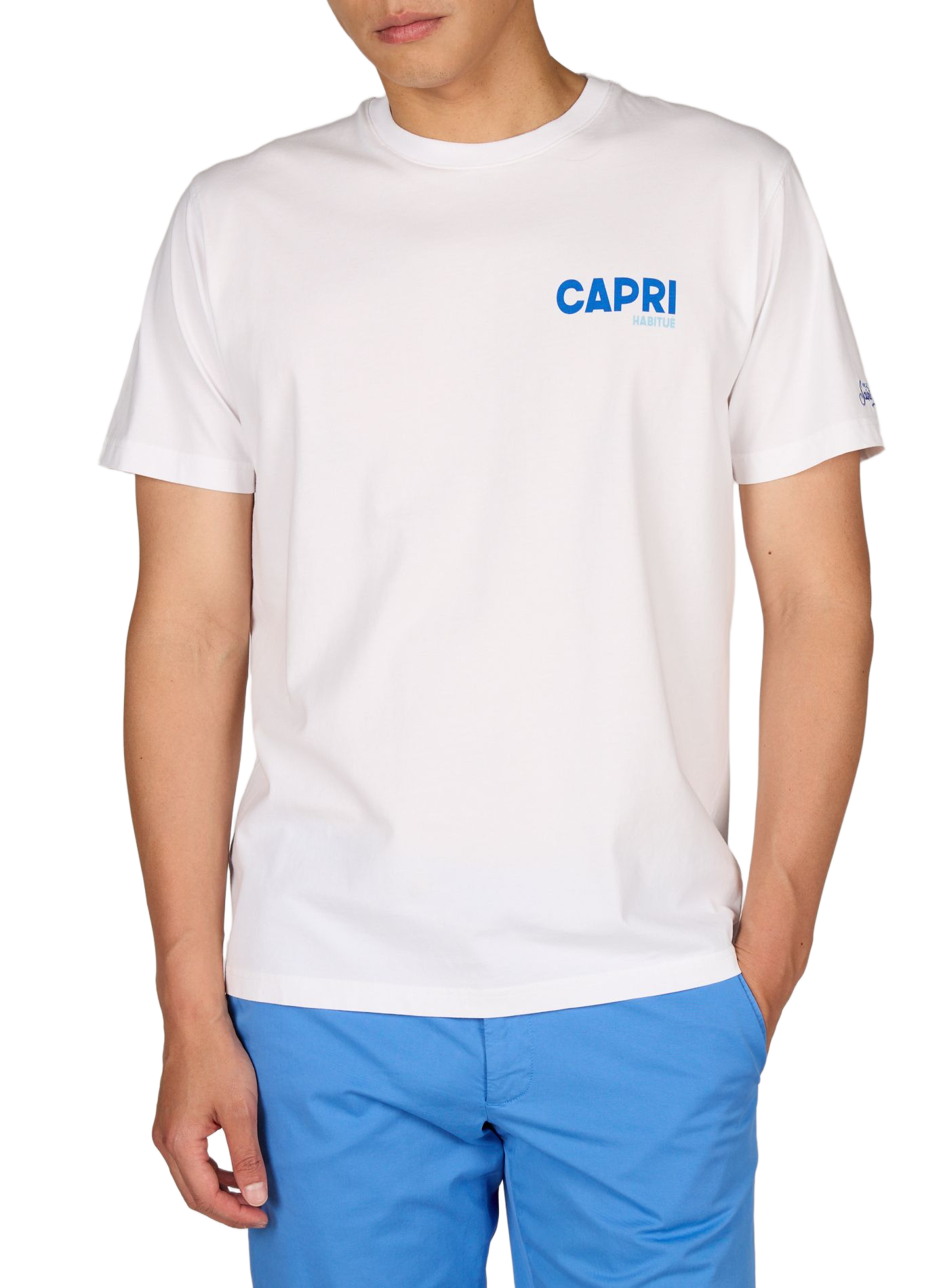 Tee-shirt droit imprimé en coton | Blanc MC2 SAINT BARTH Homme