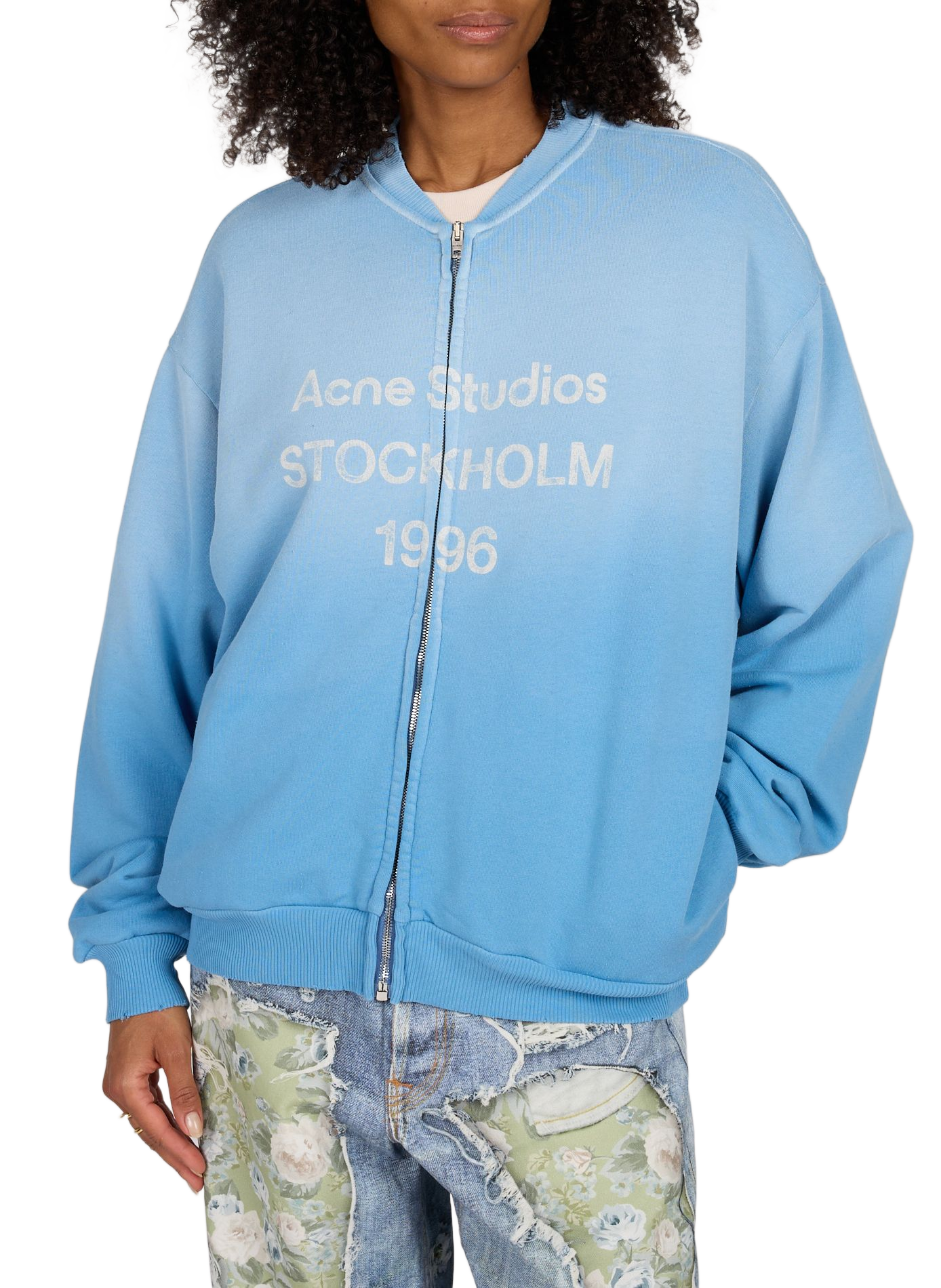 Cotton-blend logo sweatshirt ACNE STUDIOS Blue