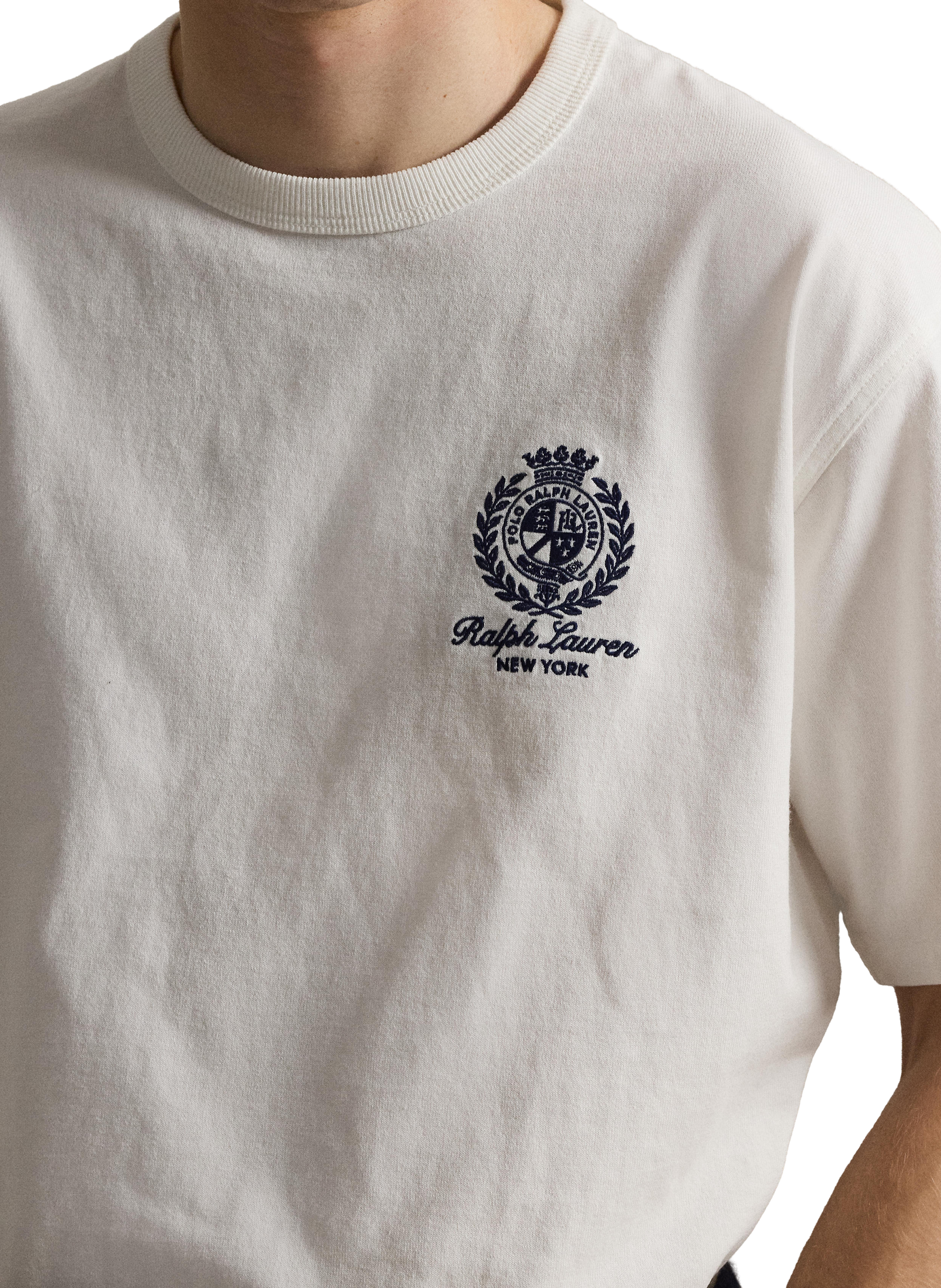 T-shirt droit à logo en coton POLO RALPH LAUREN Blanc