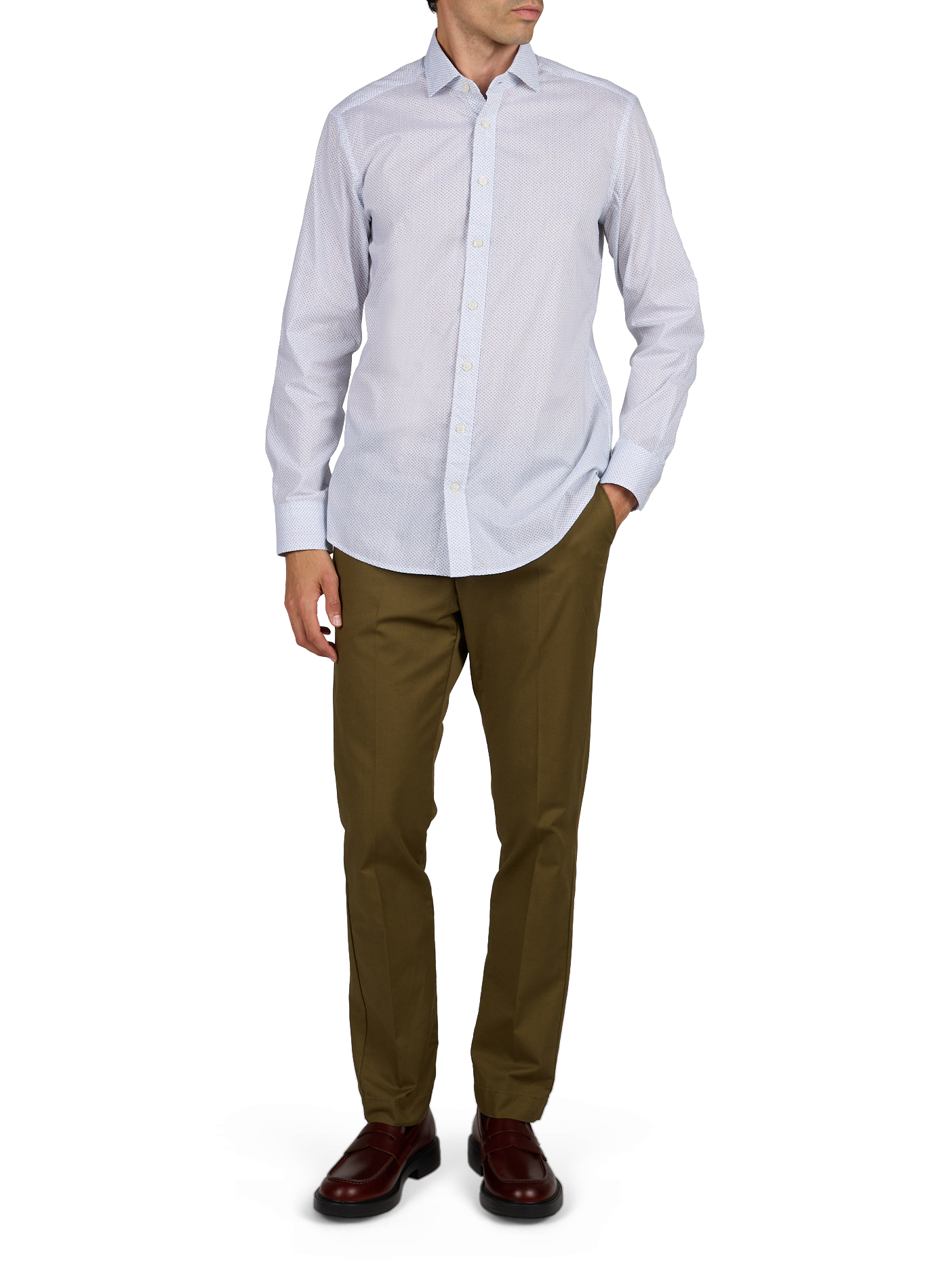 Cotton-blend suit trousers HACKETT Khaki
