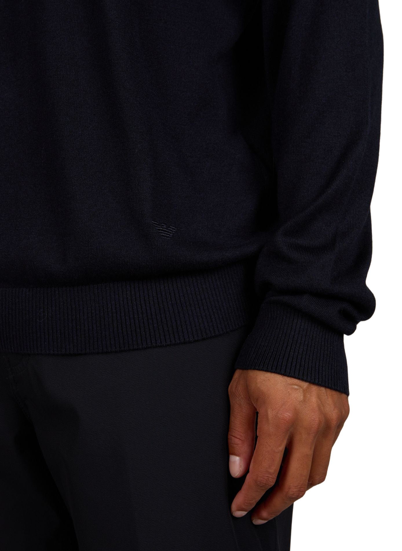 Straight silk and cashmere sweater EMPORIO ARMANI Blue