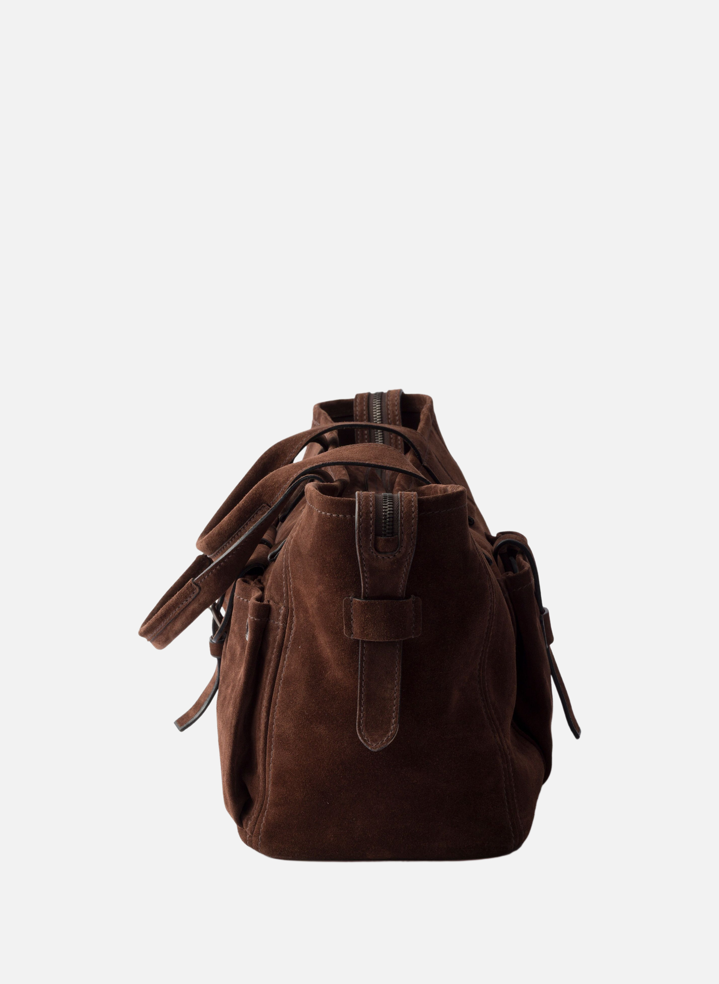 Grand cabas prada route en veau velours PRADA Marron