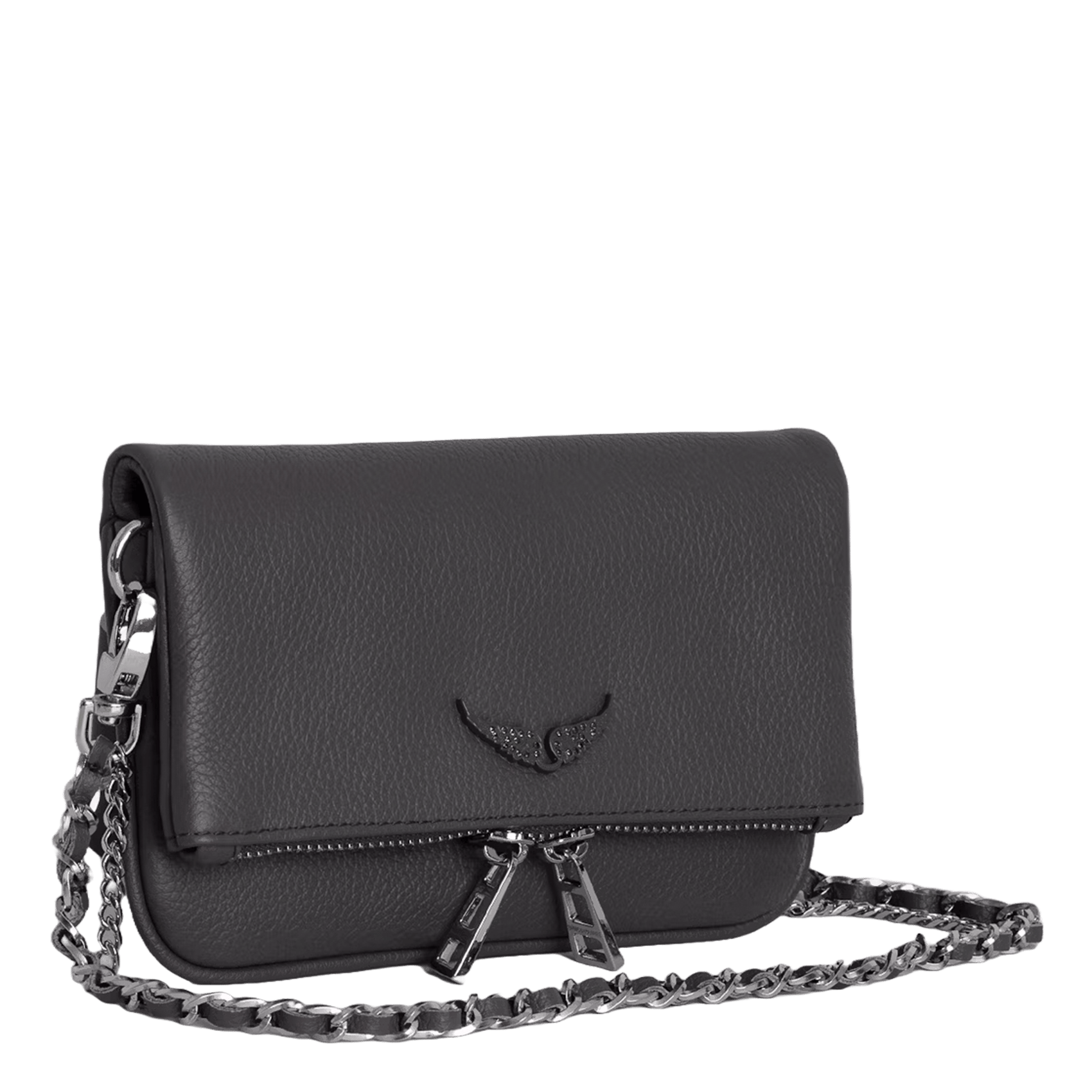 Schoudertas met flap in mini rock leder | Grijs ZADIG&VOLTAIRE Dames