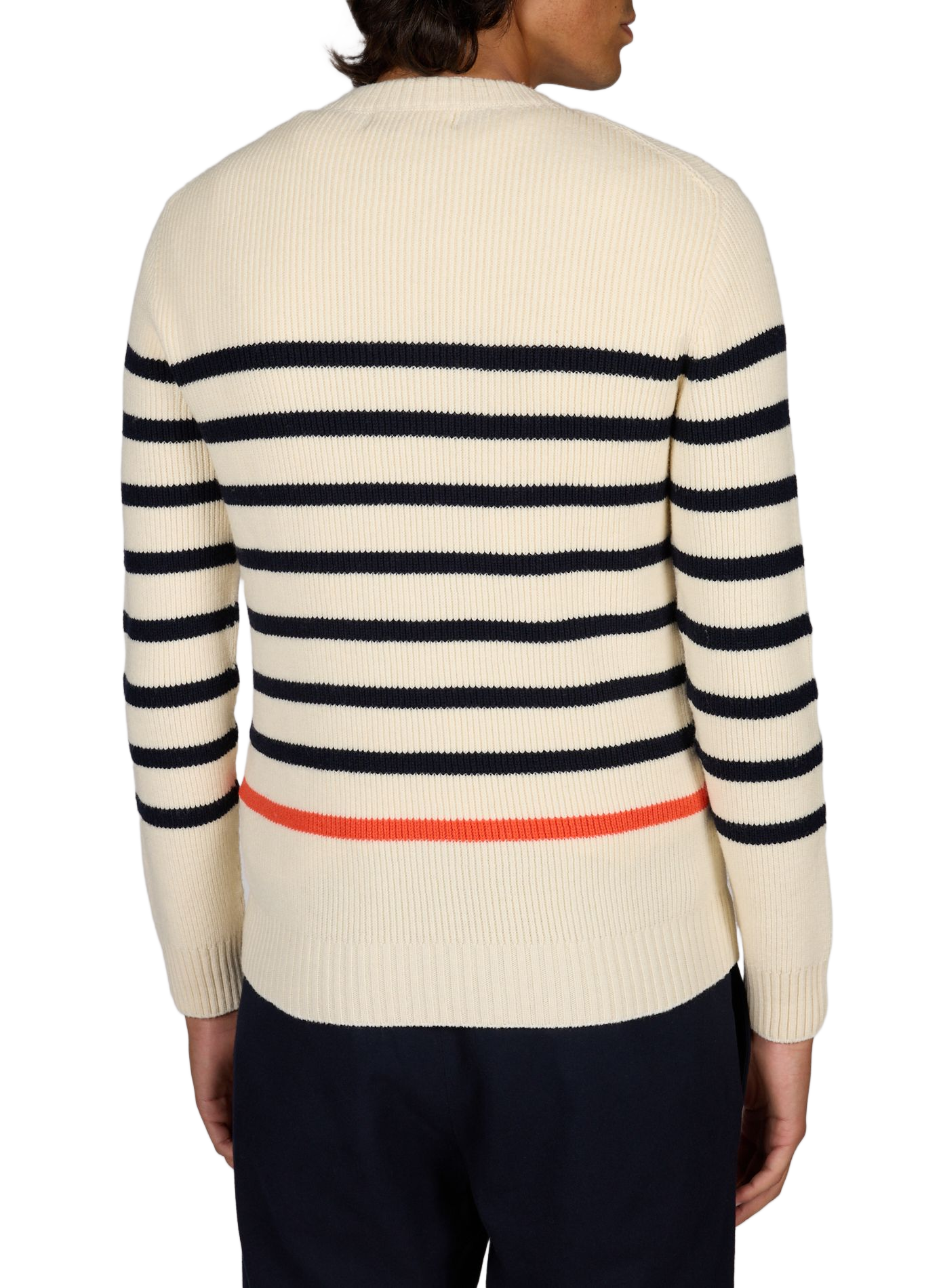 Navy striped wool knit sweater CÉZEMBRE Beige