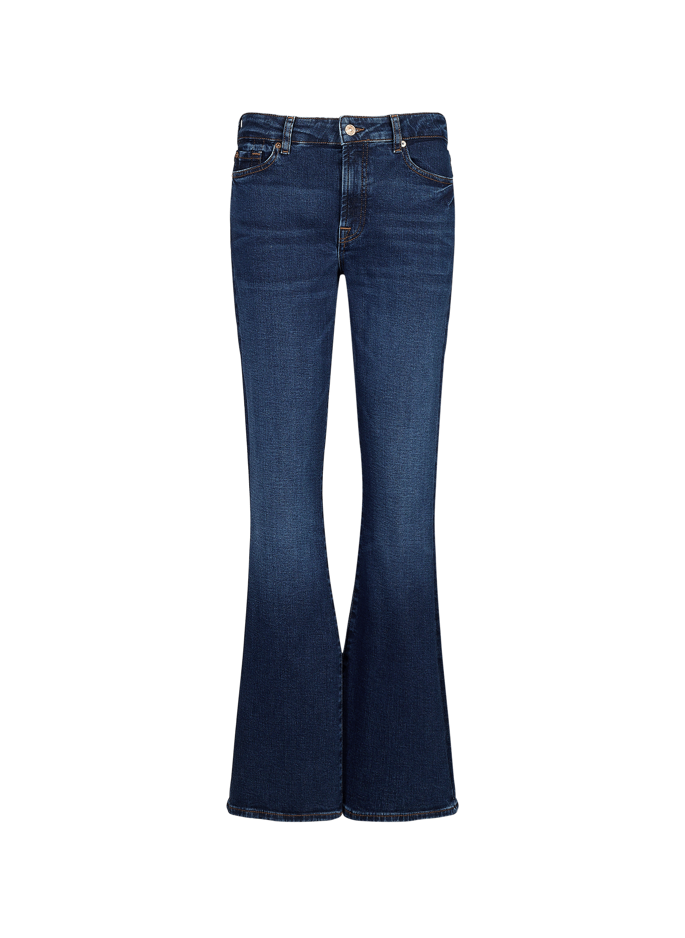 Bootcut jeans van katoen en kasjmier denim. 7 FOR ALL MANKIND Blauw