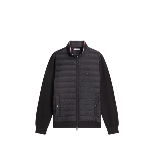 Veste zippée multitexture à liseré en coton mélangé Veste zippée multitexture à liseré en coton mélangé