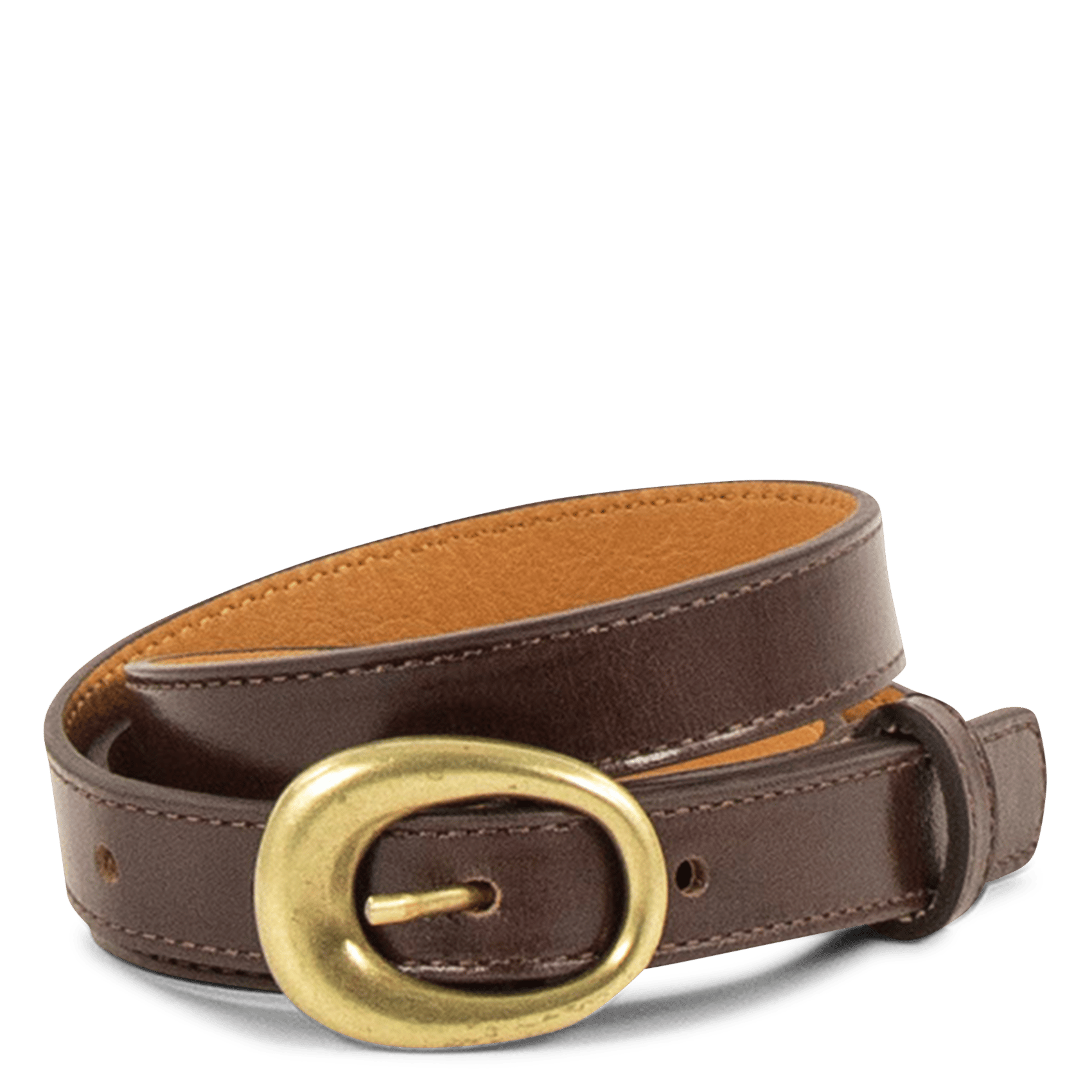 Ceinture fine en cuir mini luan SESSUN Marron