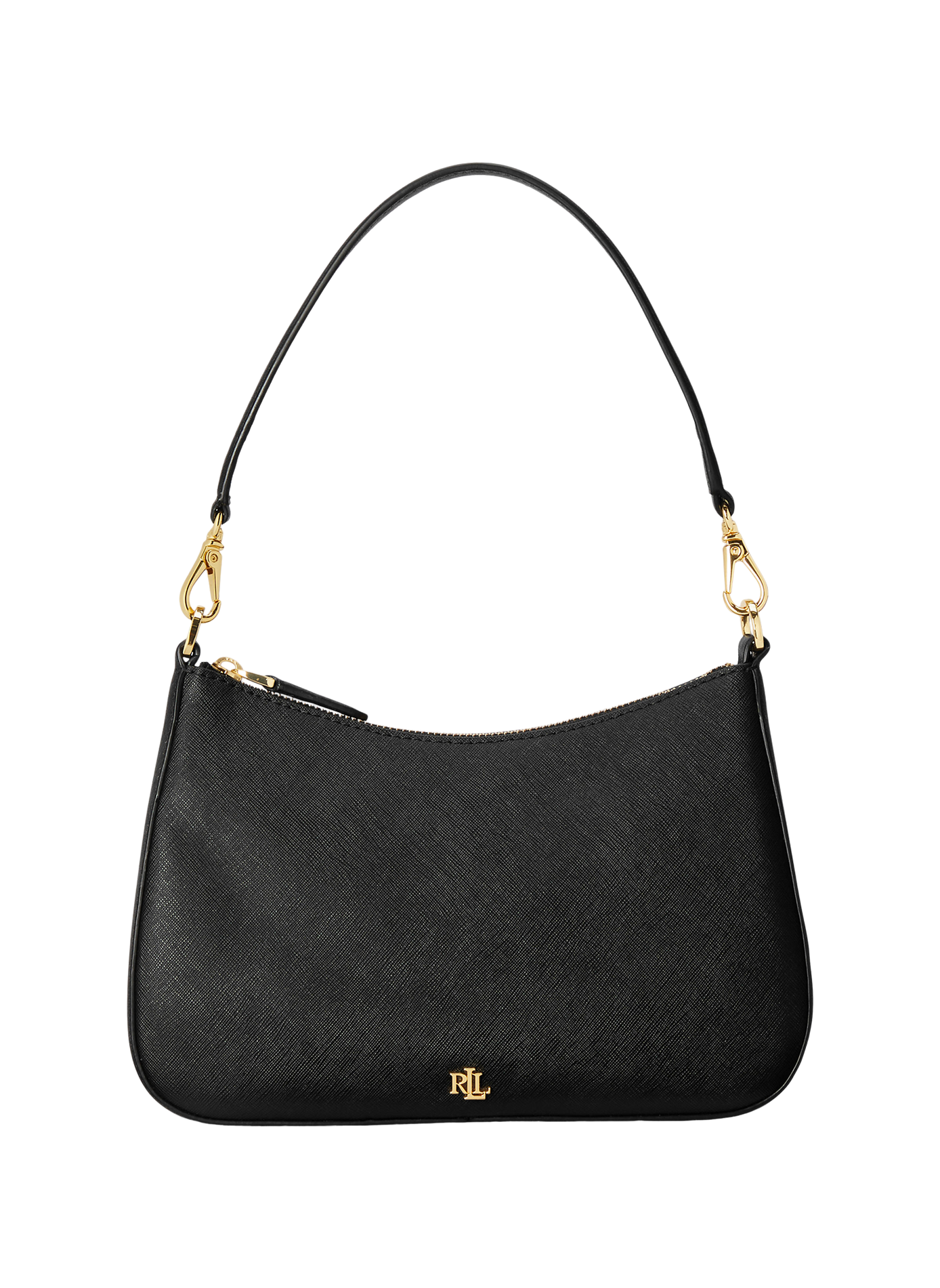 DANNI 26 MEDIUM crosshatch leather bag LAUREN Black