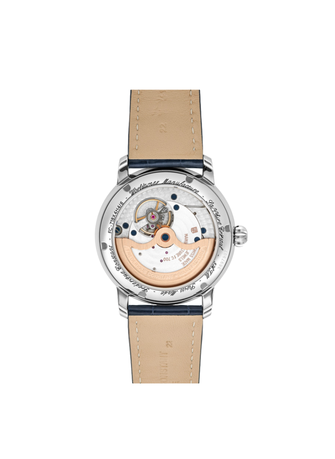 Automatisch horloge van kalfsleer FREDERIQUE CONSTANT Wit