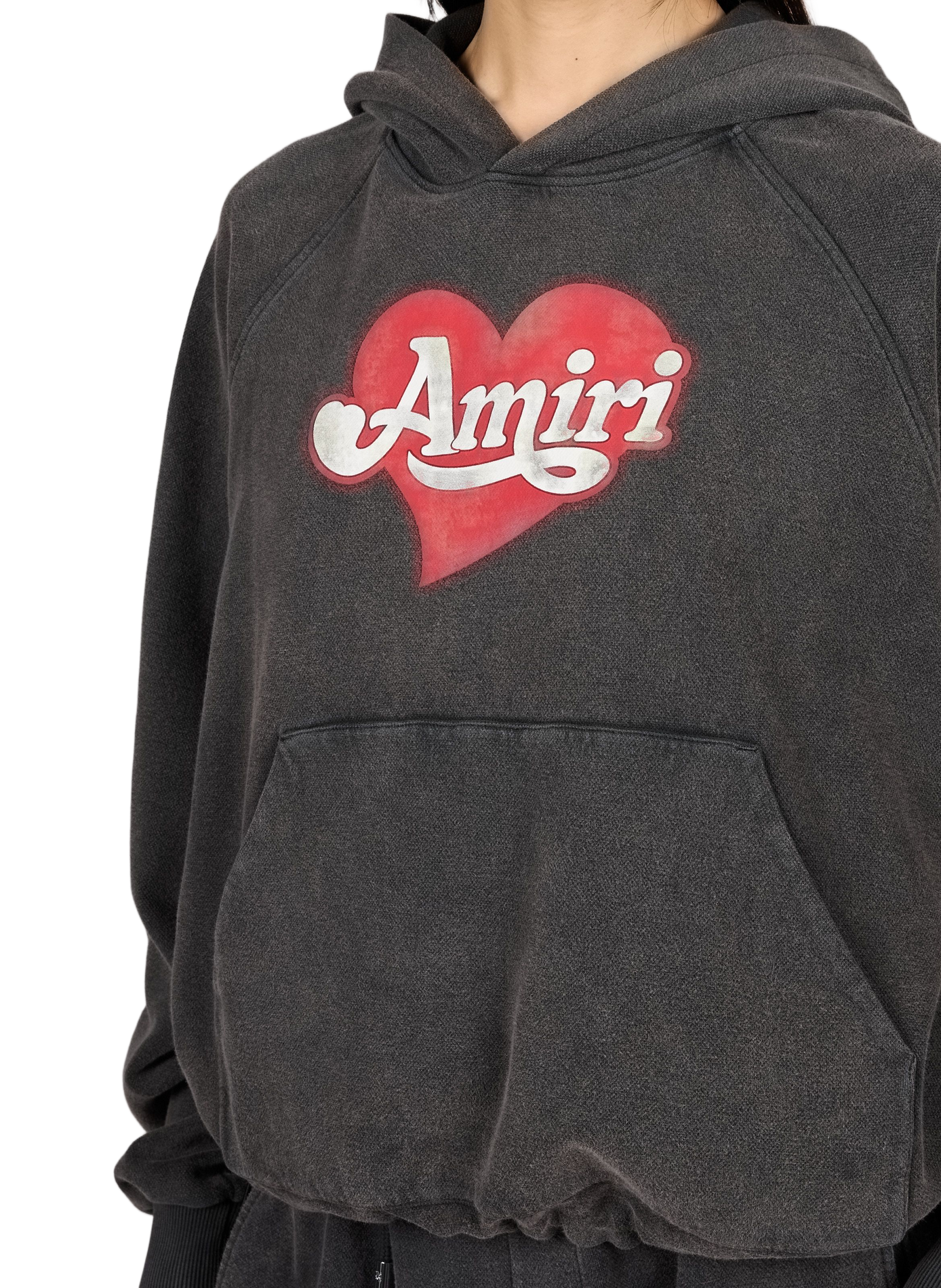 Hoodie met capuchon en zeefdrukprint AMIRI Zwart