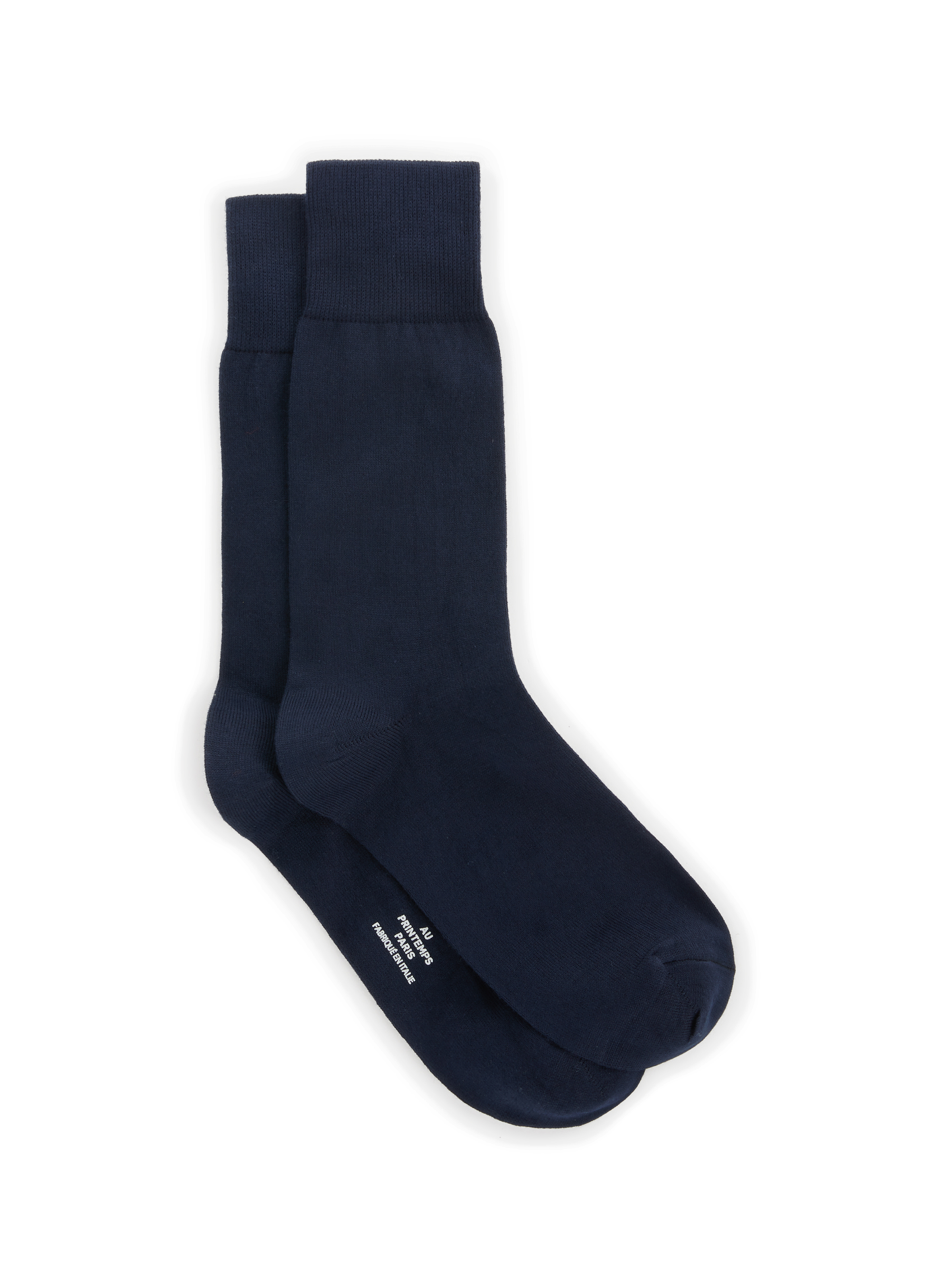 AU PRINTEMPS PARIS Chaussettes en coton mélangé Bleu