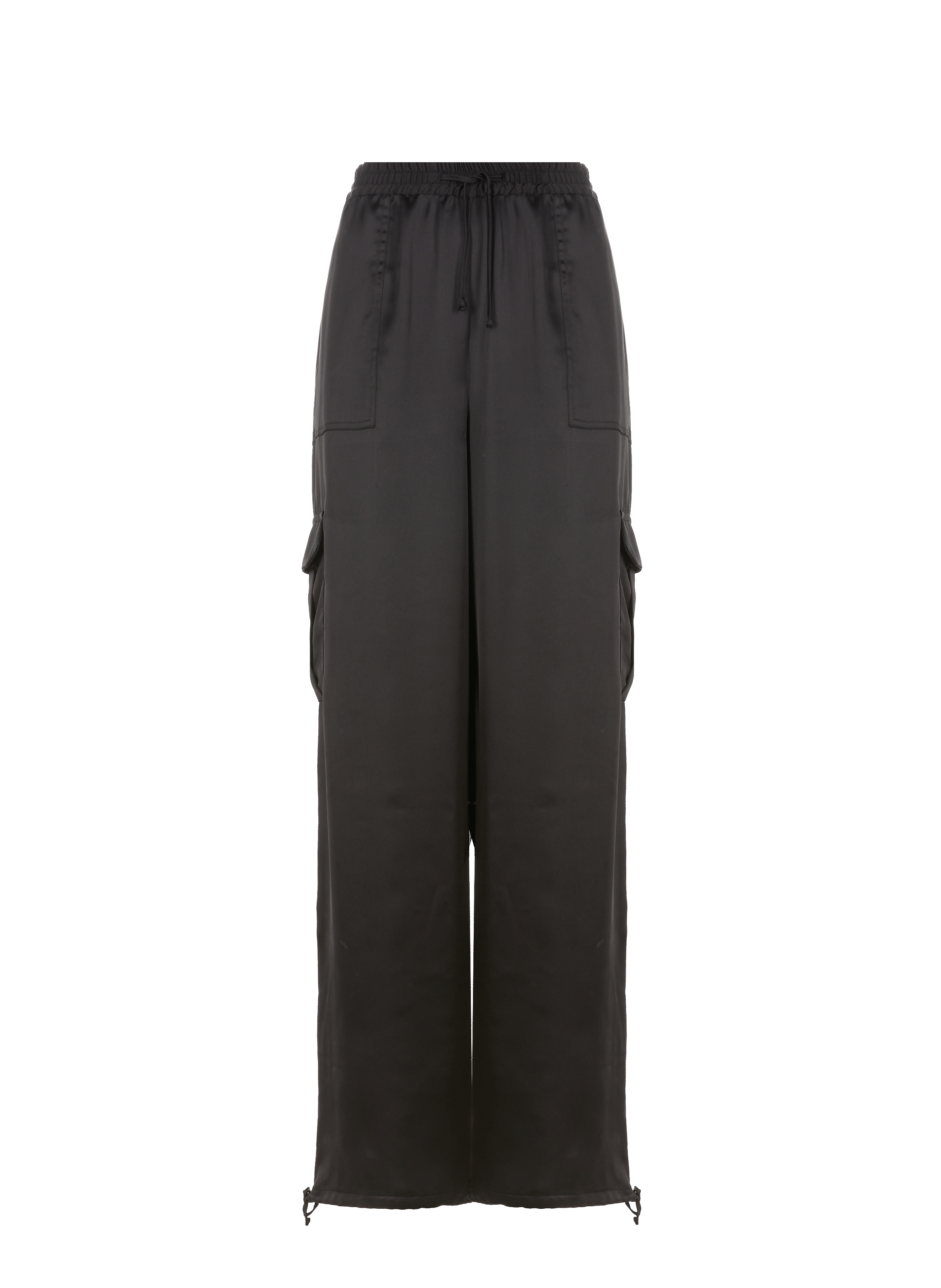 Recycled polyester-blend satin trousers SAISON 1865 Black