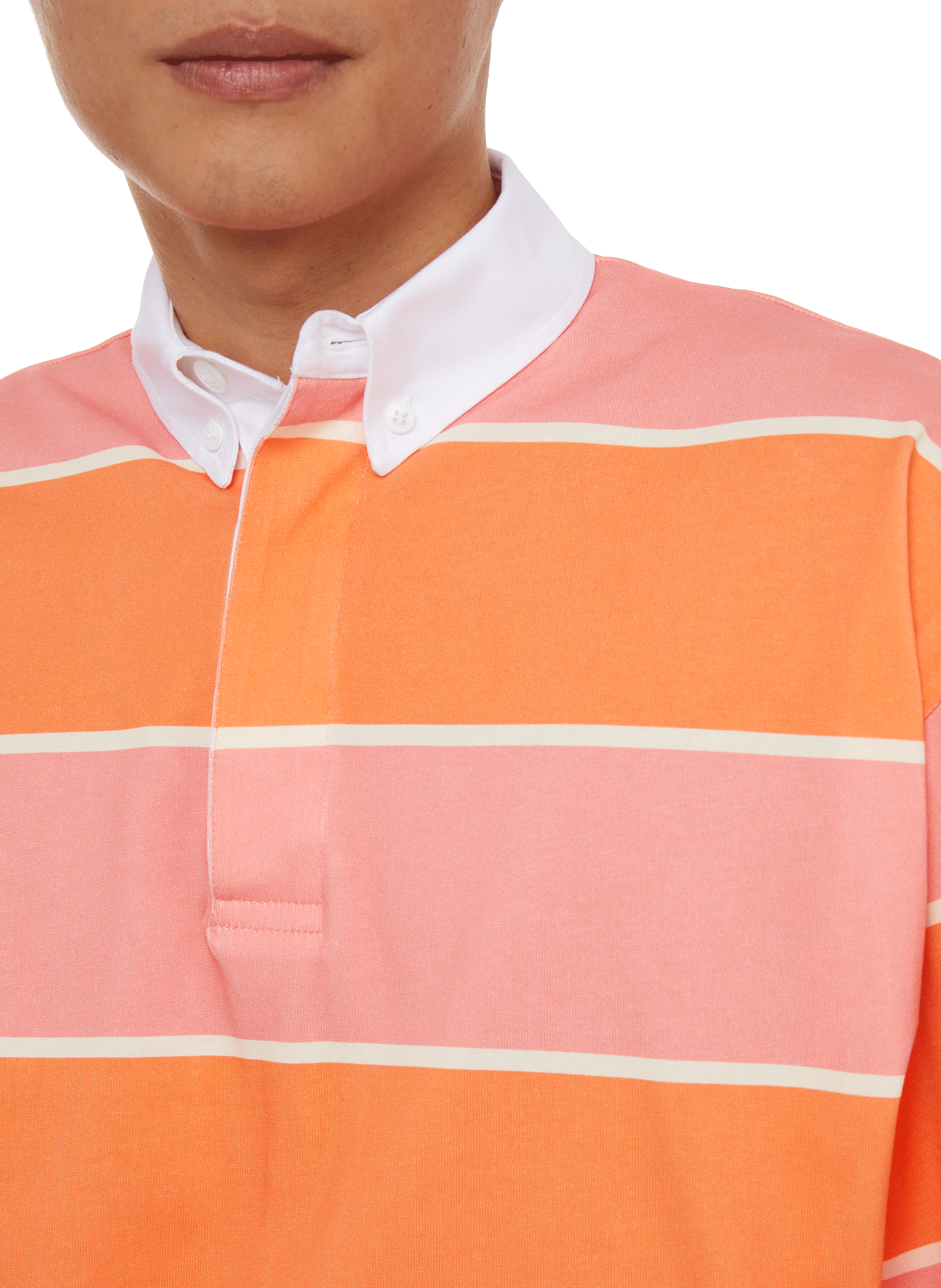 Polo rayé en coton SAISON 1865 Orange