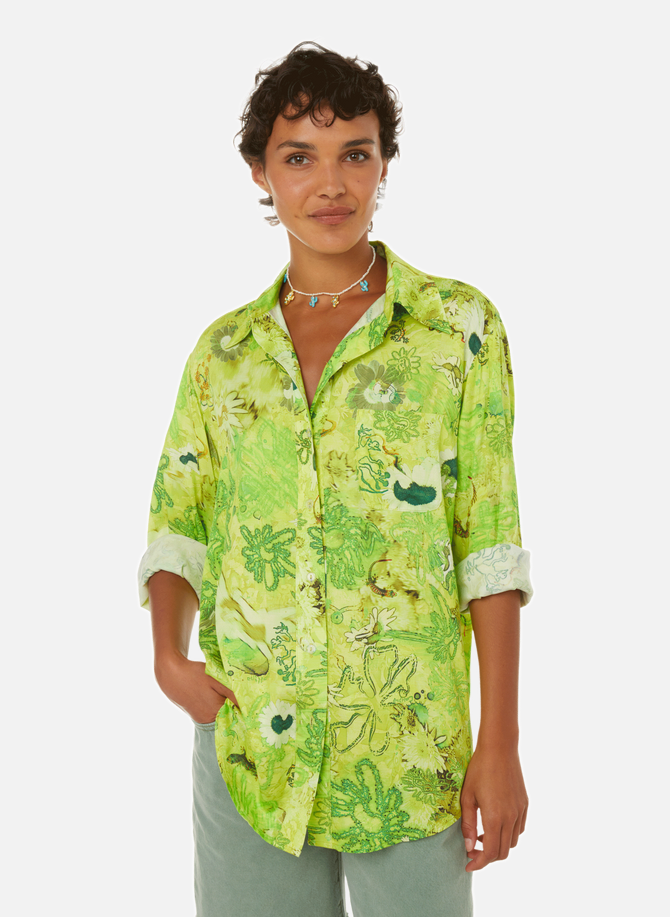 قميص من تصميم collina strada مصنوع من الحرير بطبعات