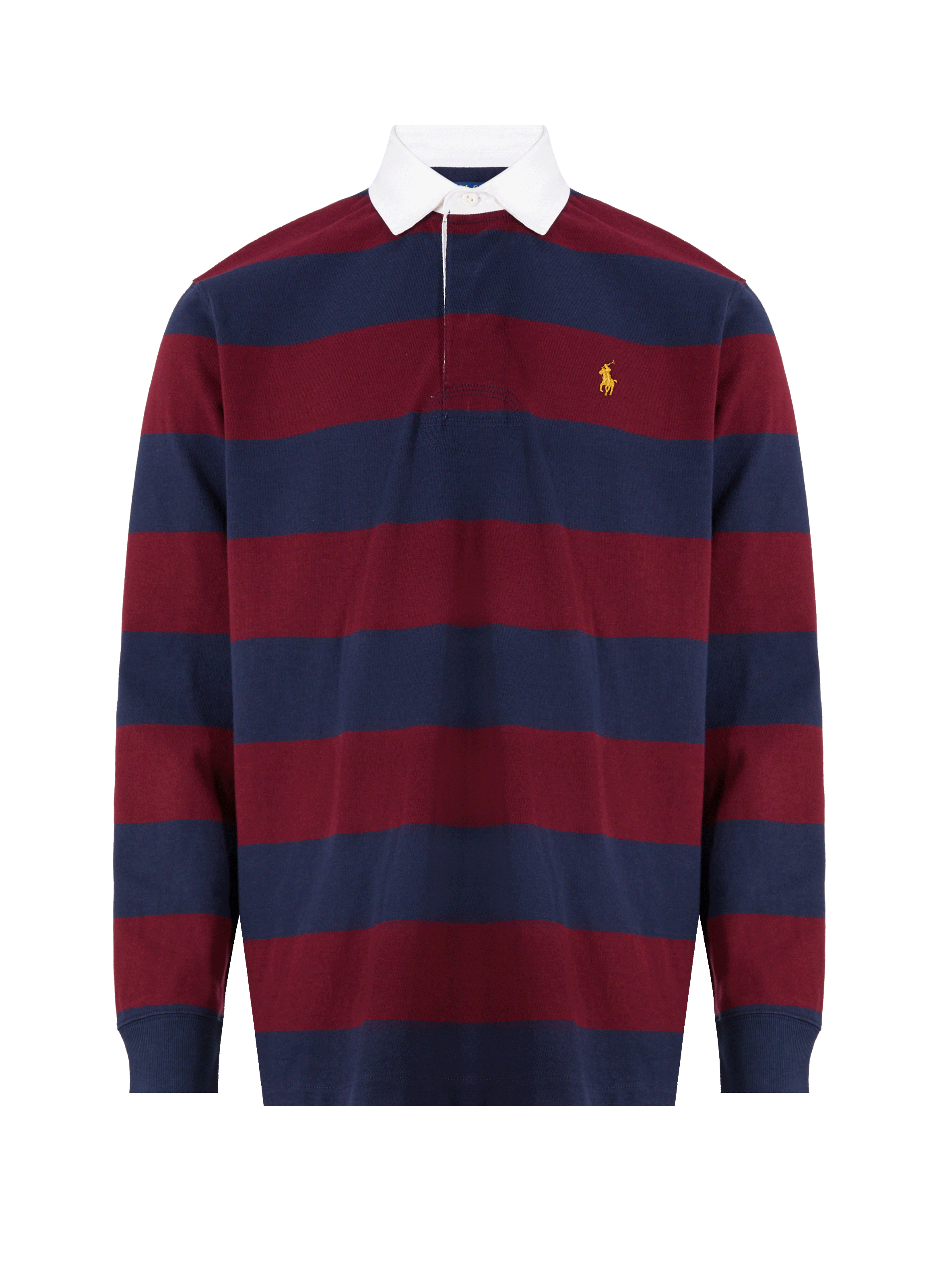 Polo rayé manches longues en coton