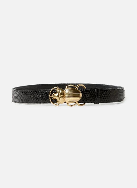 Ceinture effet python Beetle Noir by CLARIS VIROT CLARIS VIROT Ceinture effet python Beetle Noir