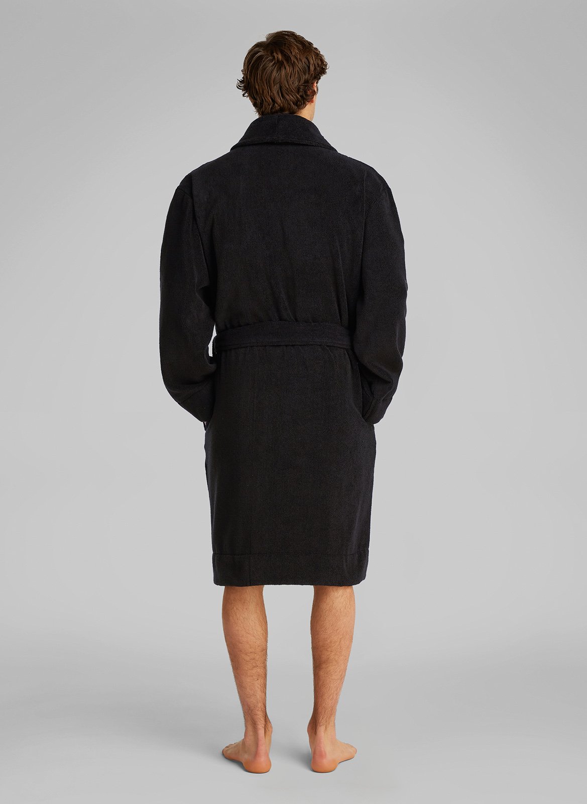 Cotton terry cloth bathrobe CALVIN KLEIN Black