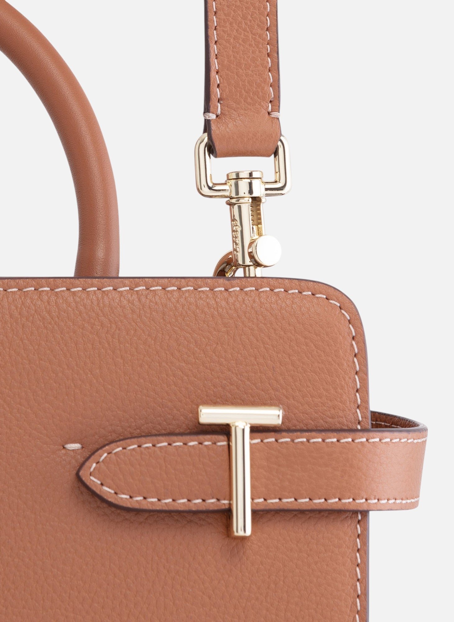 Sac à main moyen modèle emilie en cuir grainé LE TANNEUR Marron