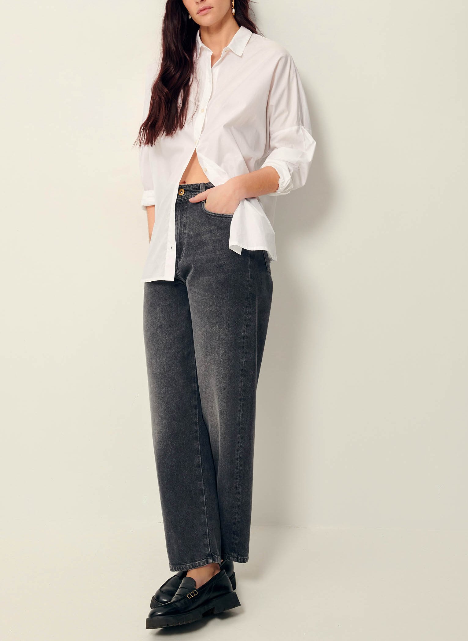 Chemise col classique en coton maemi o SESSUN Blanc