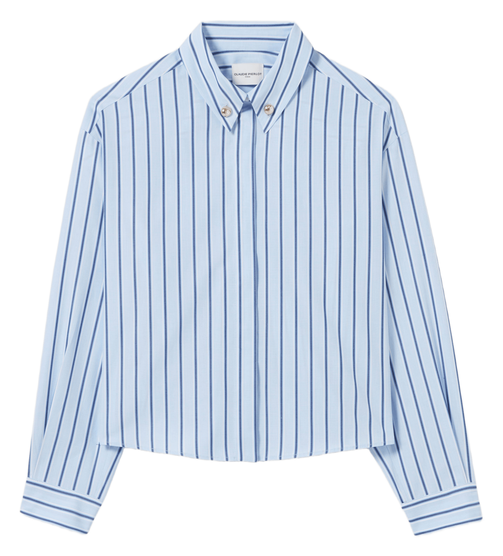 Chemise droite col classique en coton rayé CLAUDIE PIERLOT Multicolore