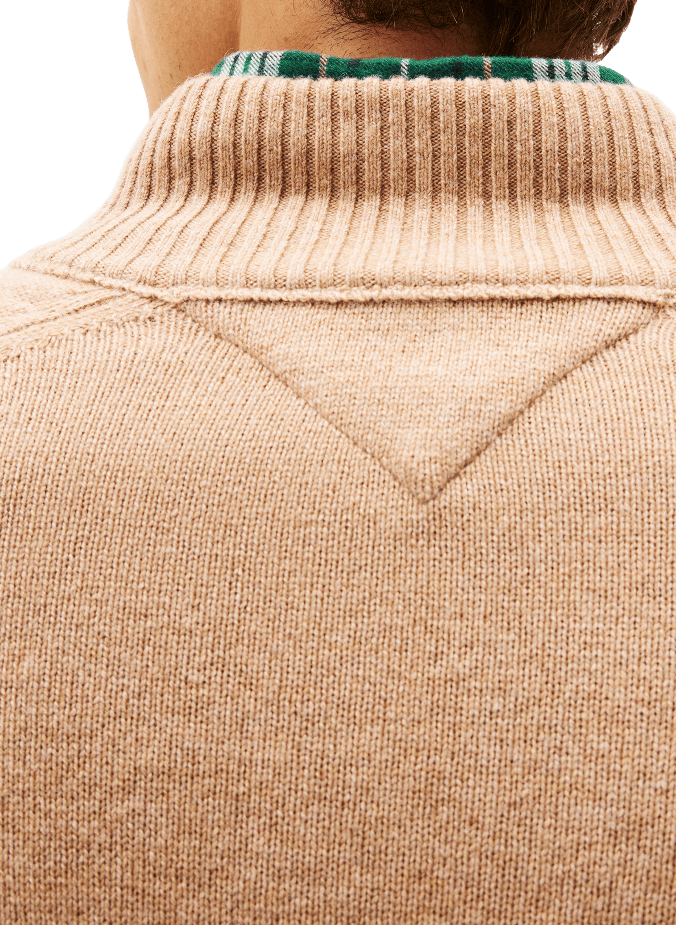 Wool zip-neck jumper TOMMY HILFIGER Beige