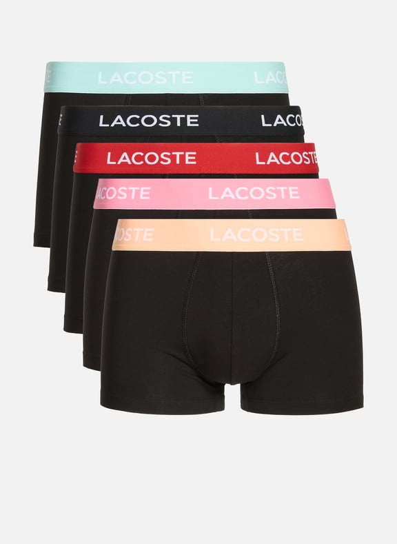 Set of 5 mixed cotton boxers Black by LACOSTE LACOSTE Set of 5 mixed cotton boxers Black