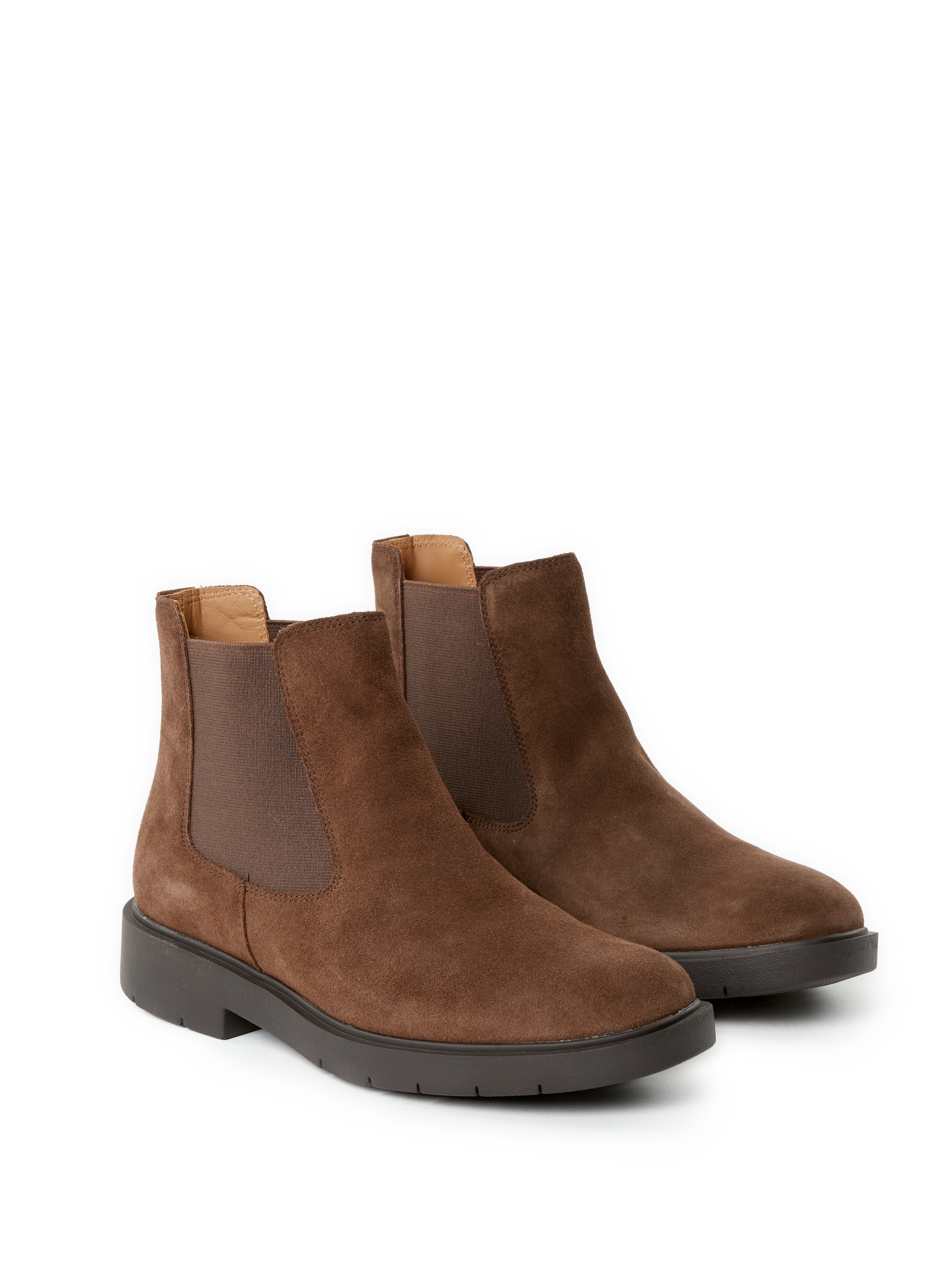Mixed leather ankle boots GEOX Brown