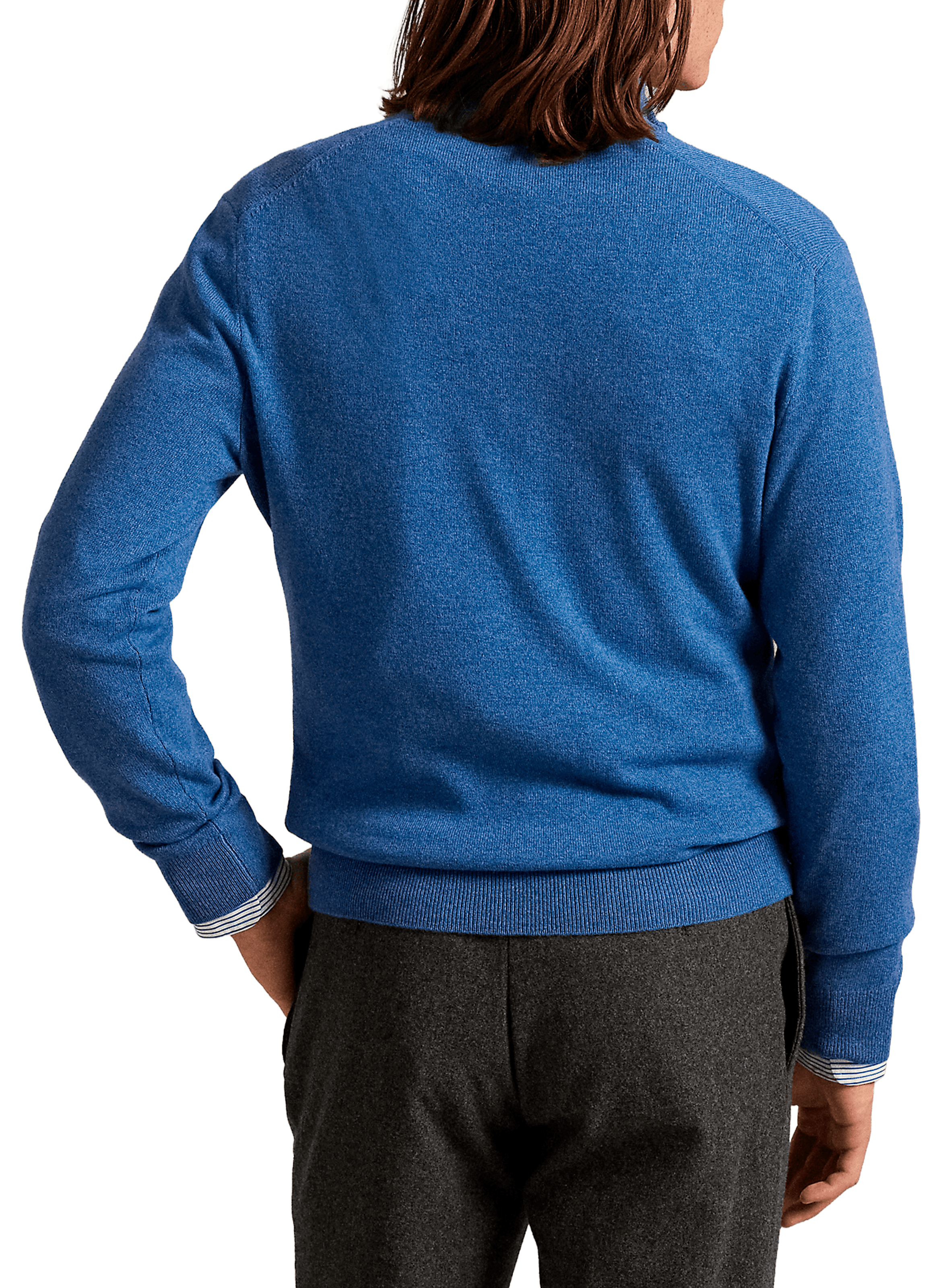 Pull col zippé en laine POLO RALPH LAUREN Bleu