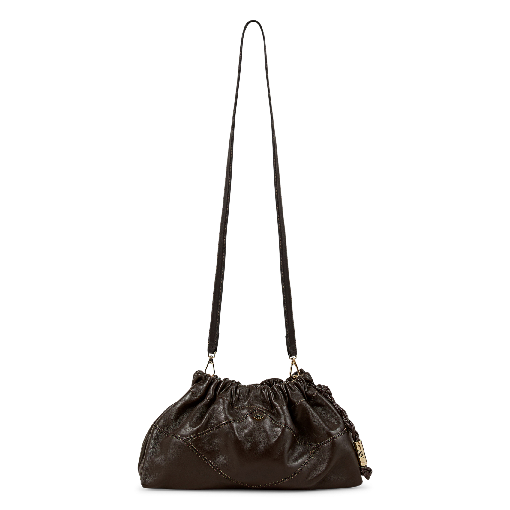 Sac à main froncé à chaîne en cuir june BA&SH Marron