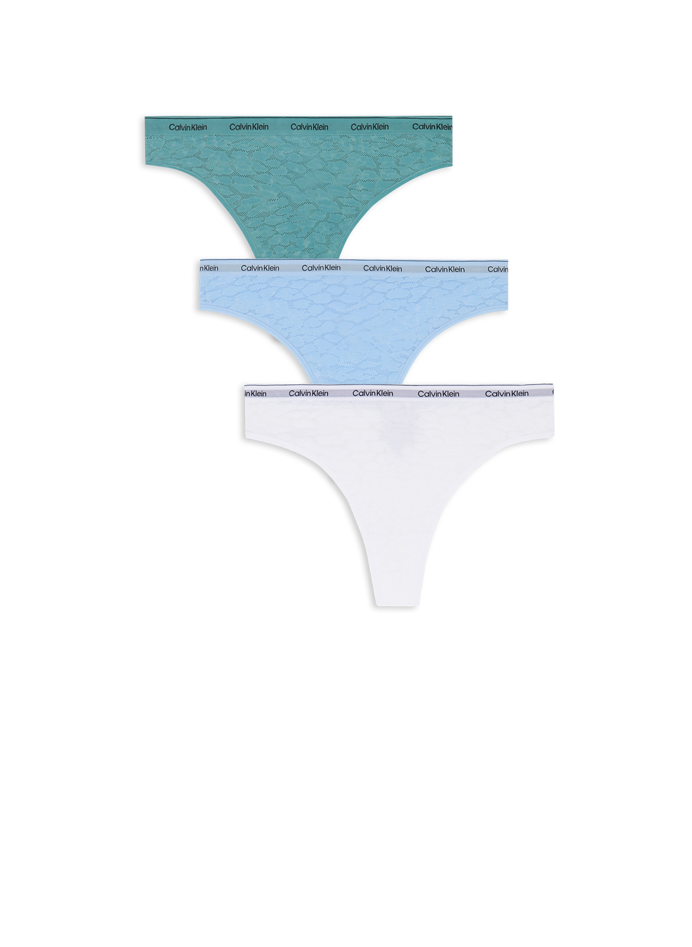 CALVIN KLEIN Set of 3 lace thongs Multicolour