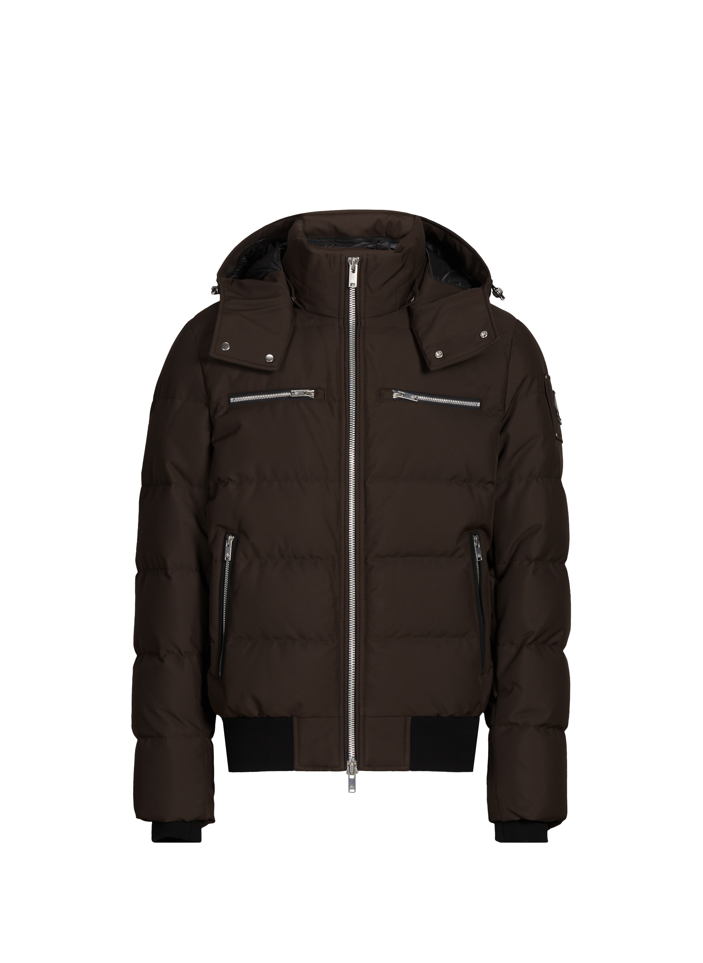 Quilted hooded puffer jacket MOOSE KNUCKLES Brown