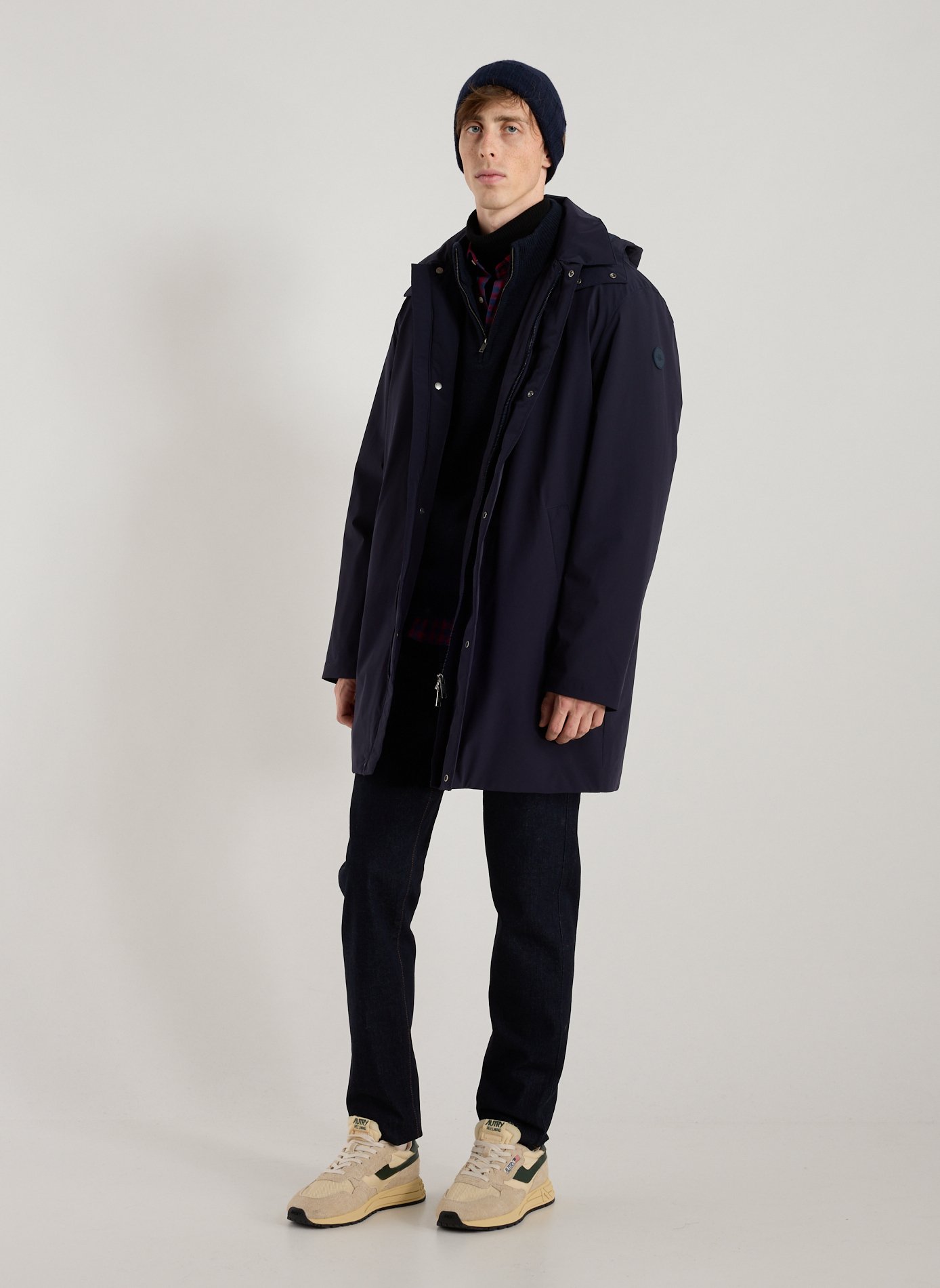 Straight parka with removable hood GANT Blue