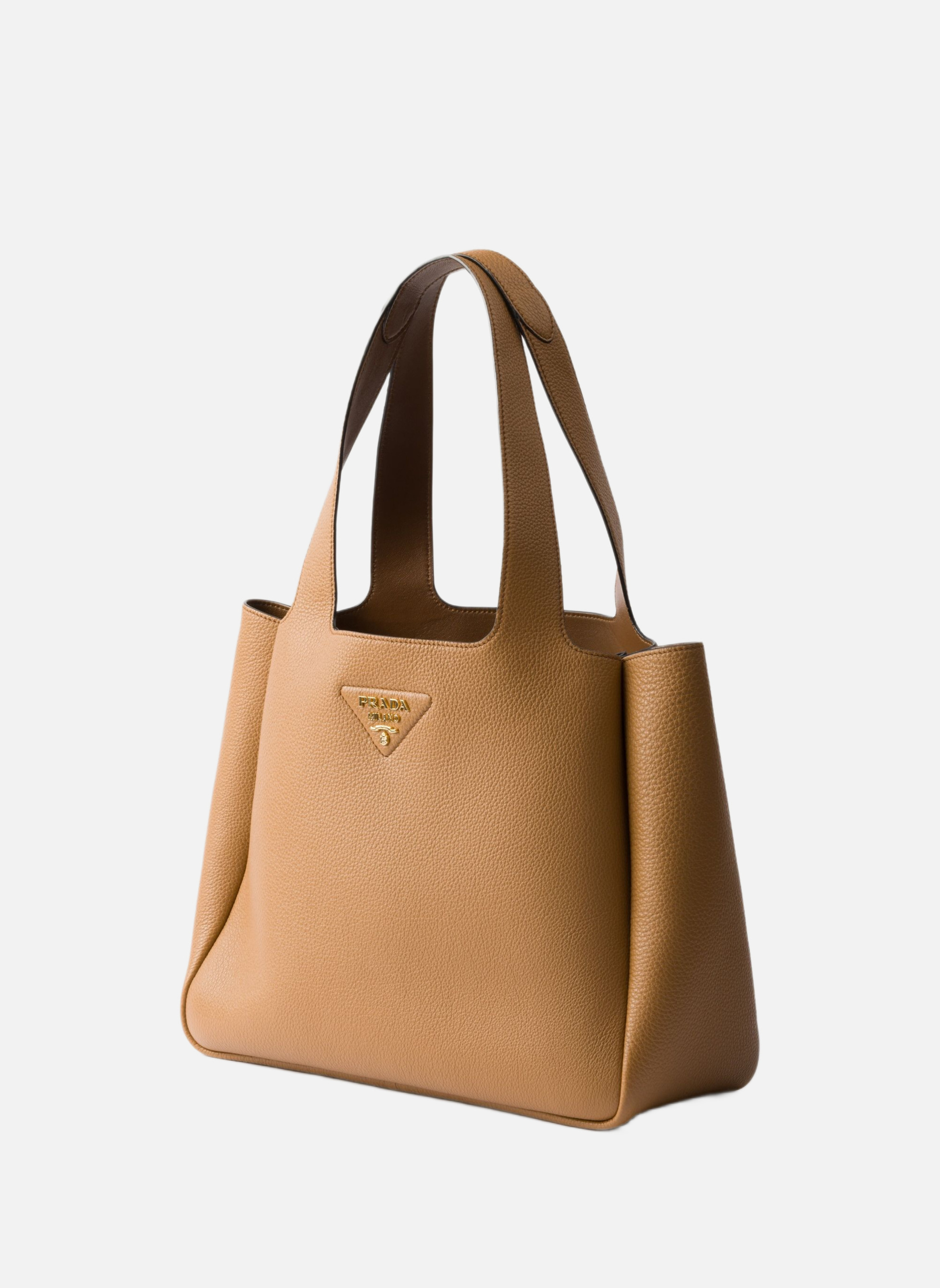 Cabas en cuir PRADA Marron