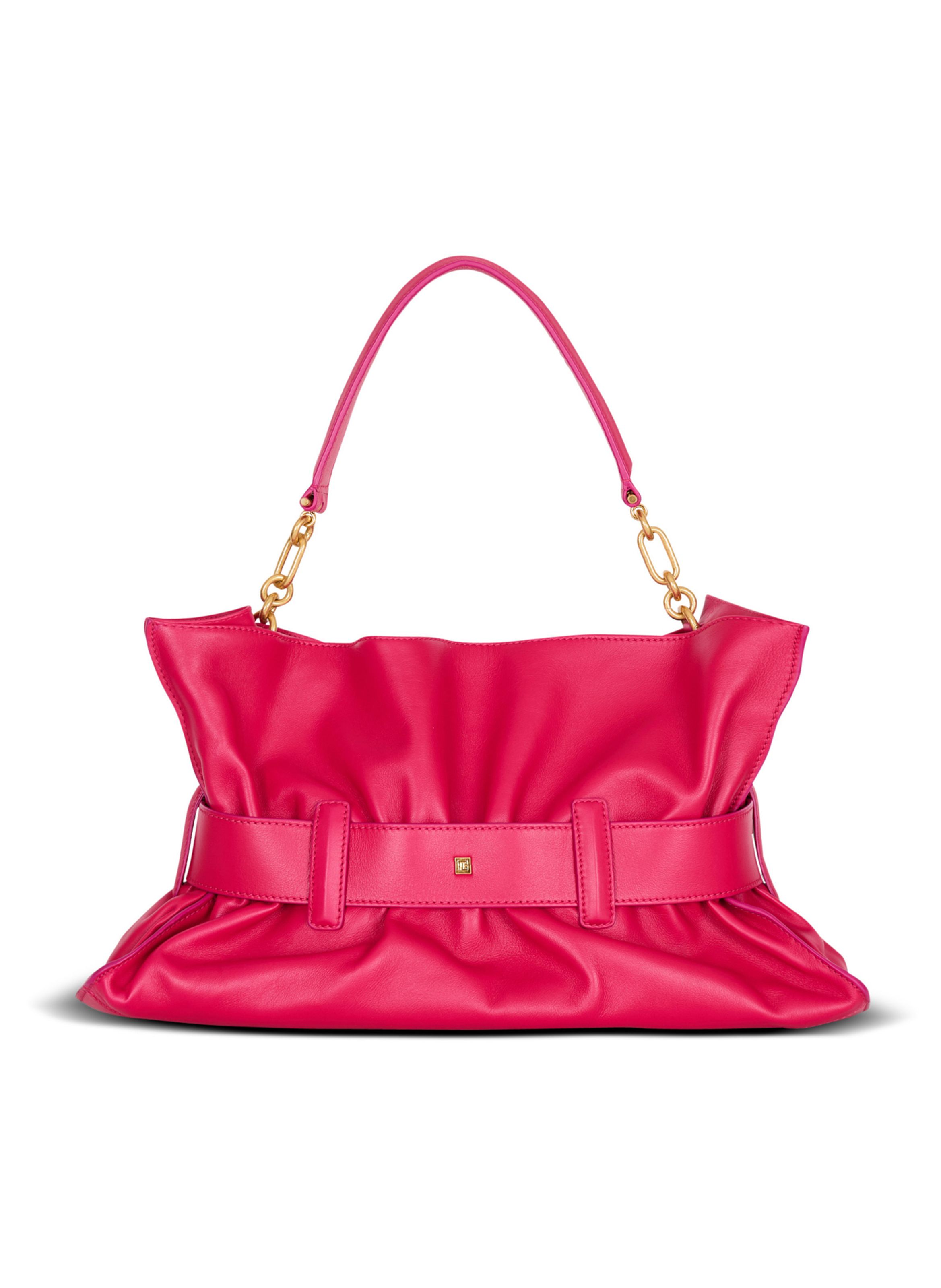 Sac anthem medium en cuir de veau BALMAIN Rose